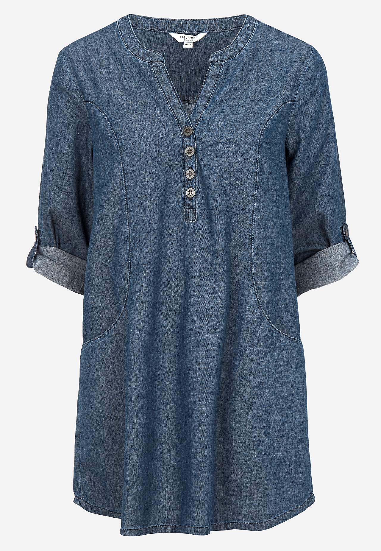 Denim-Tunika mit Taschen