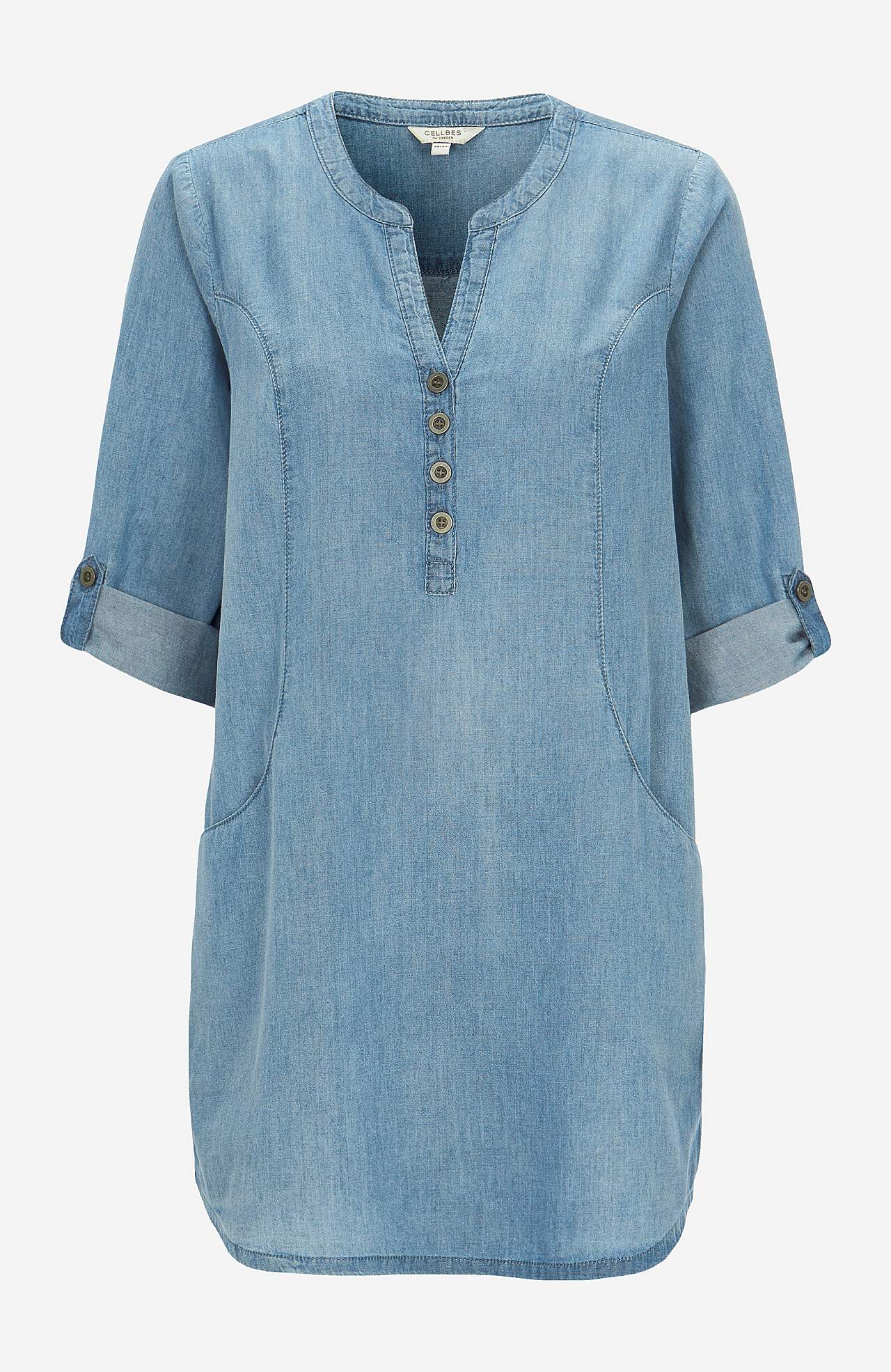 Denim-Tunika mit Taschen