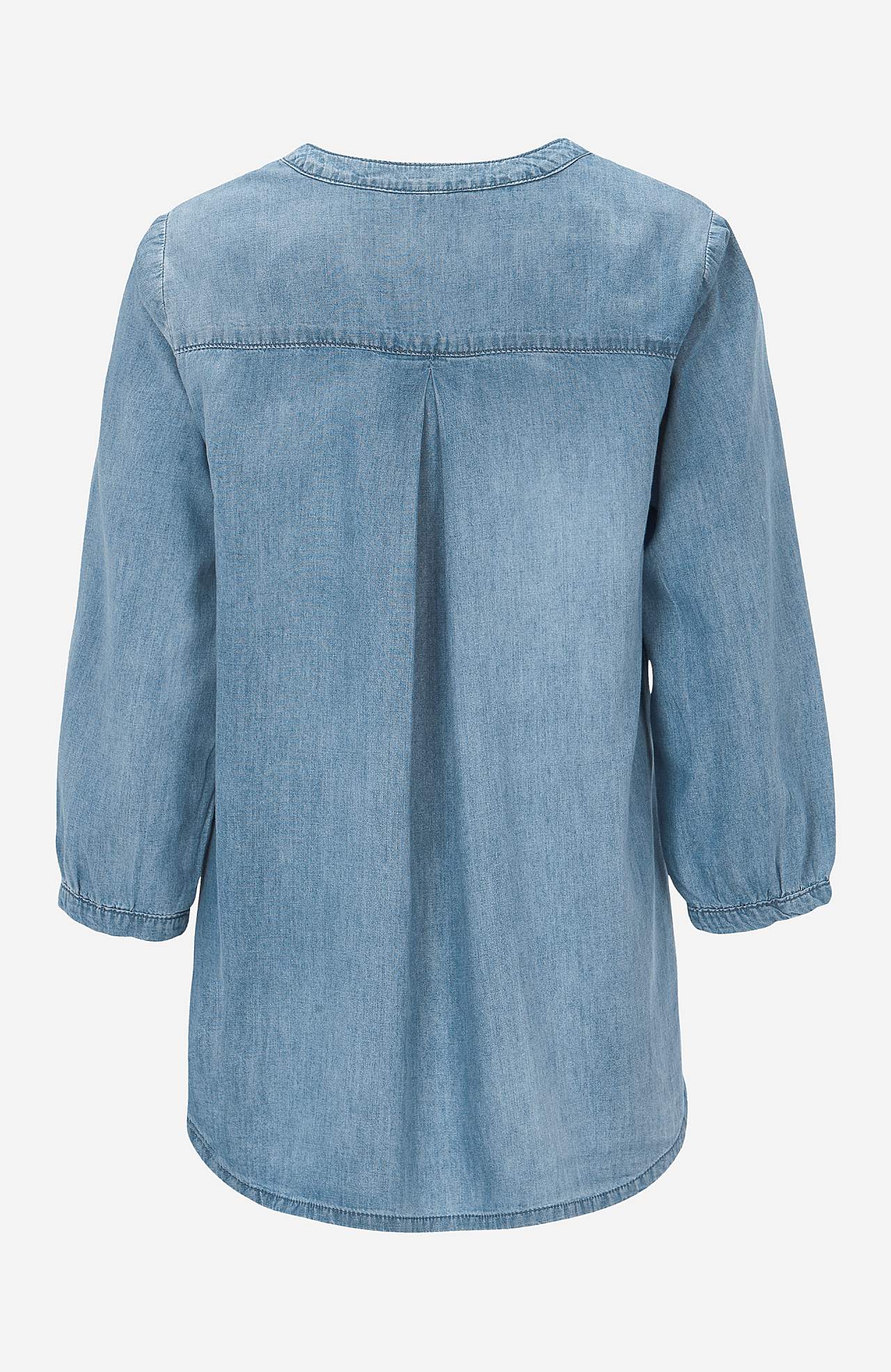 Jeansbluse mit Brusttasche