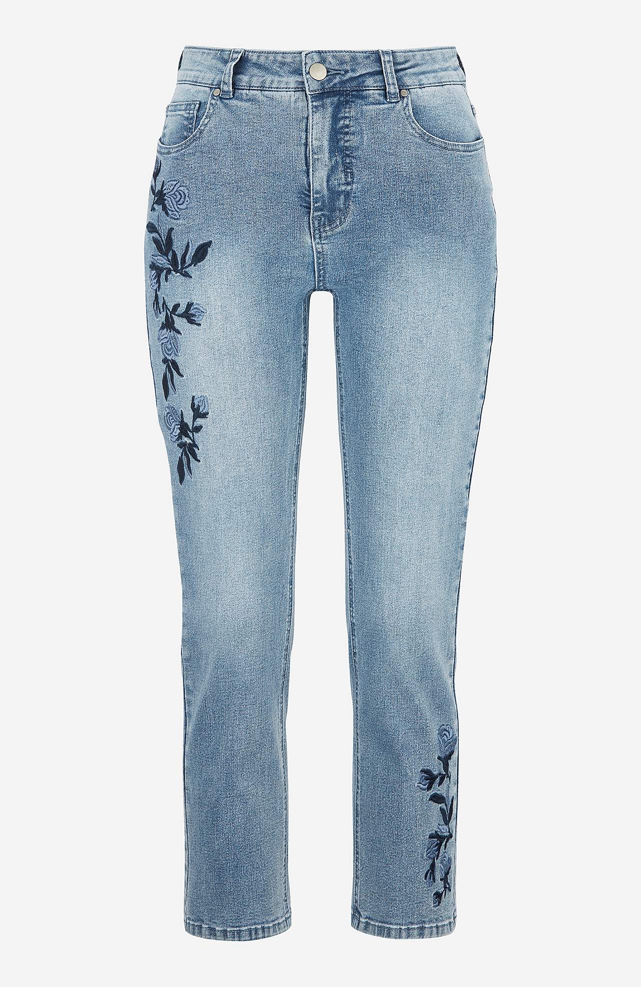 Knöcheljeans mit Stickerei Emmy