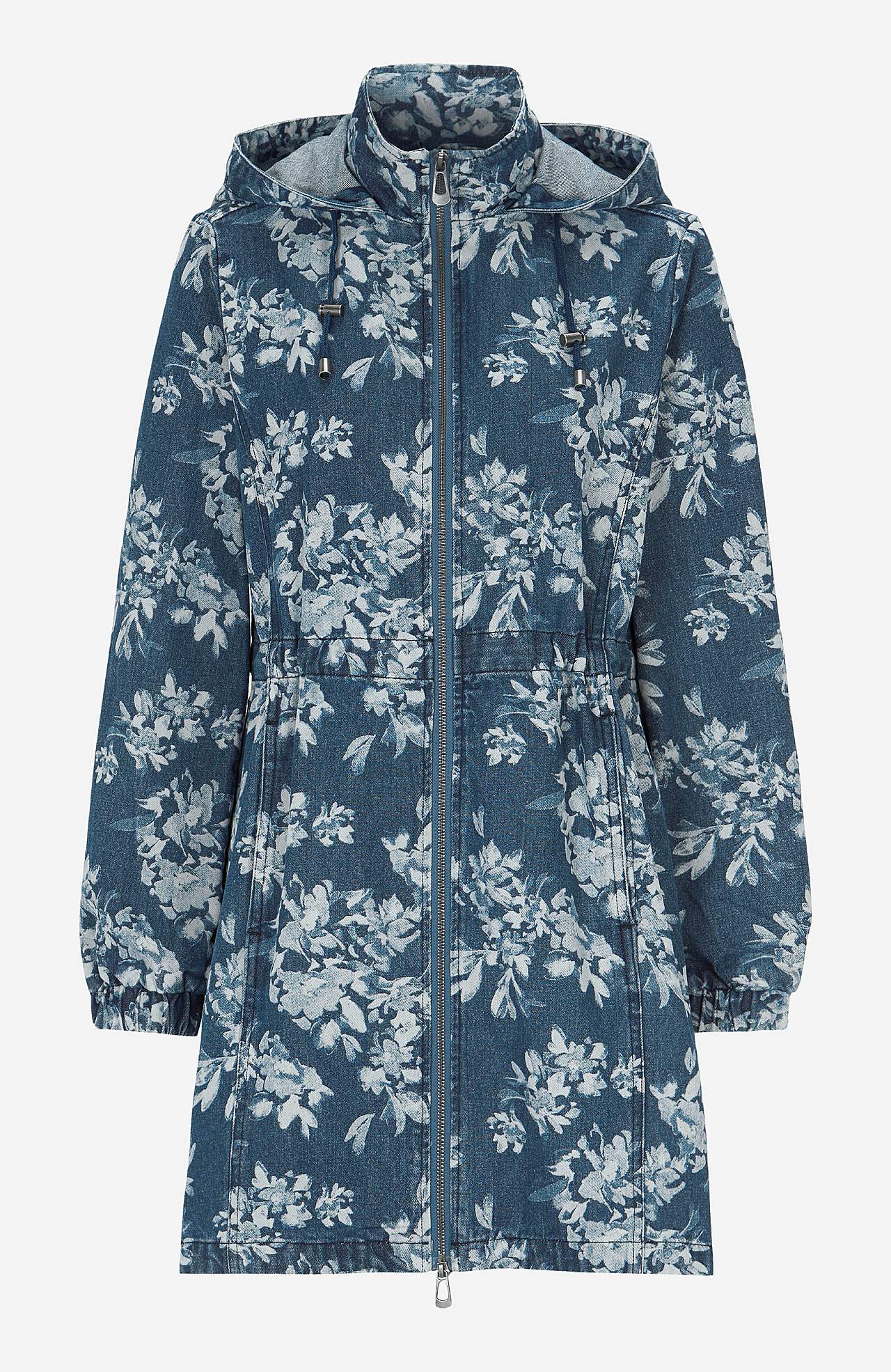 Gemusterte Parka aus Denim