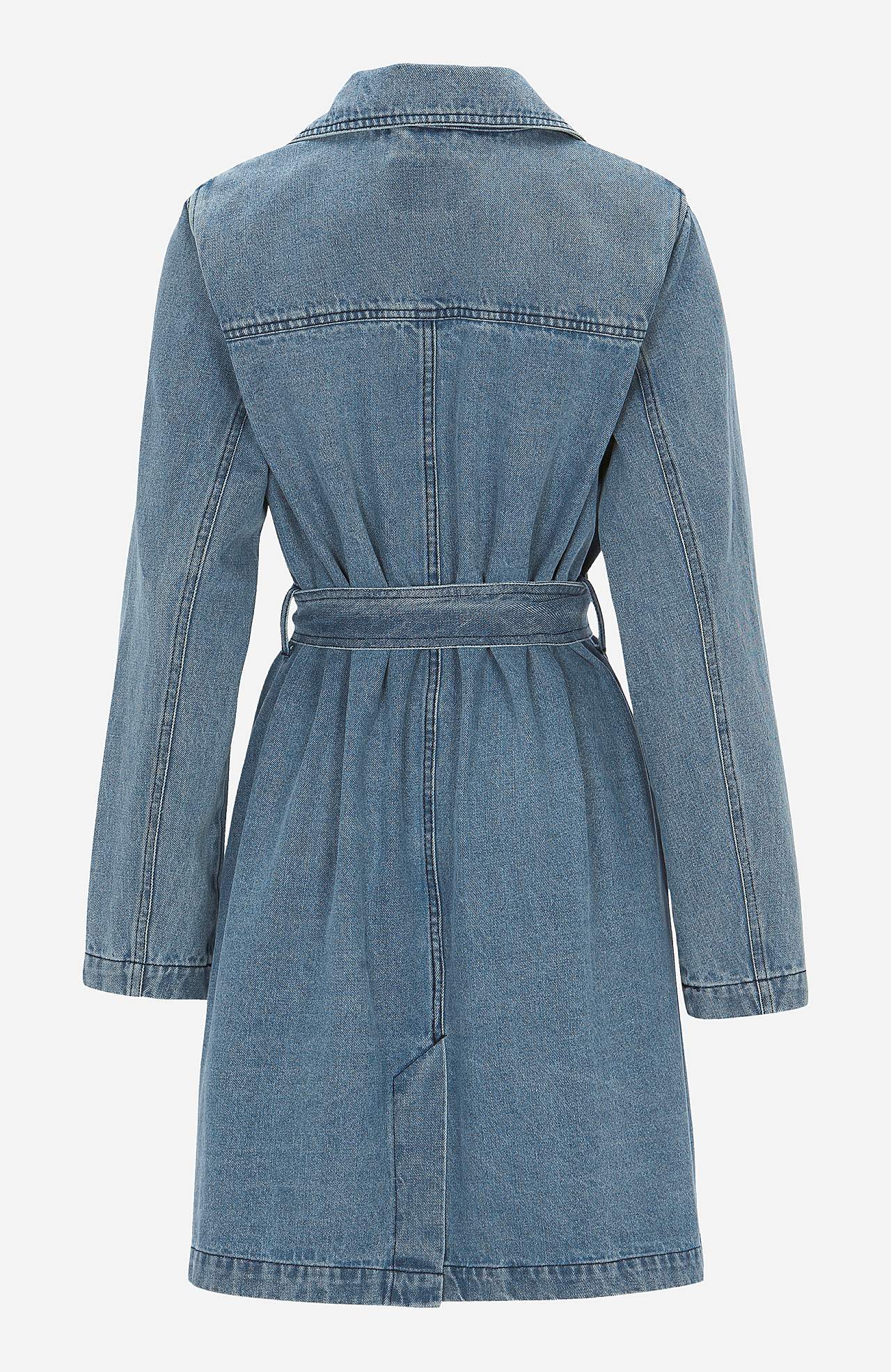 Mantel aus Denim mit Gürtelschnalle