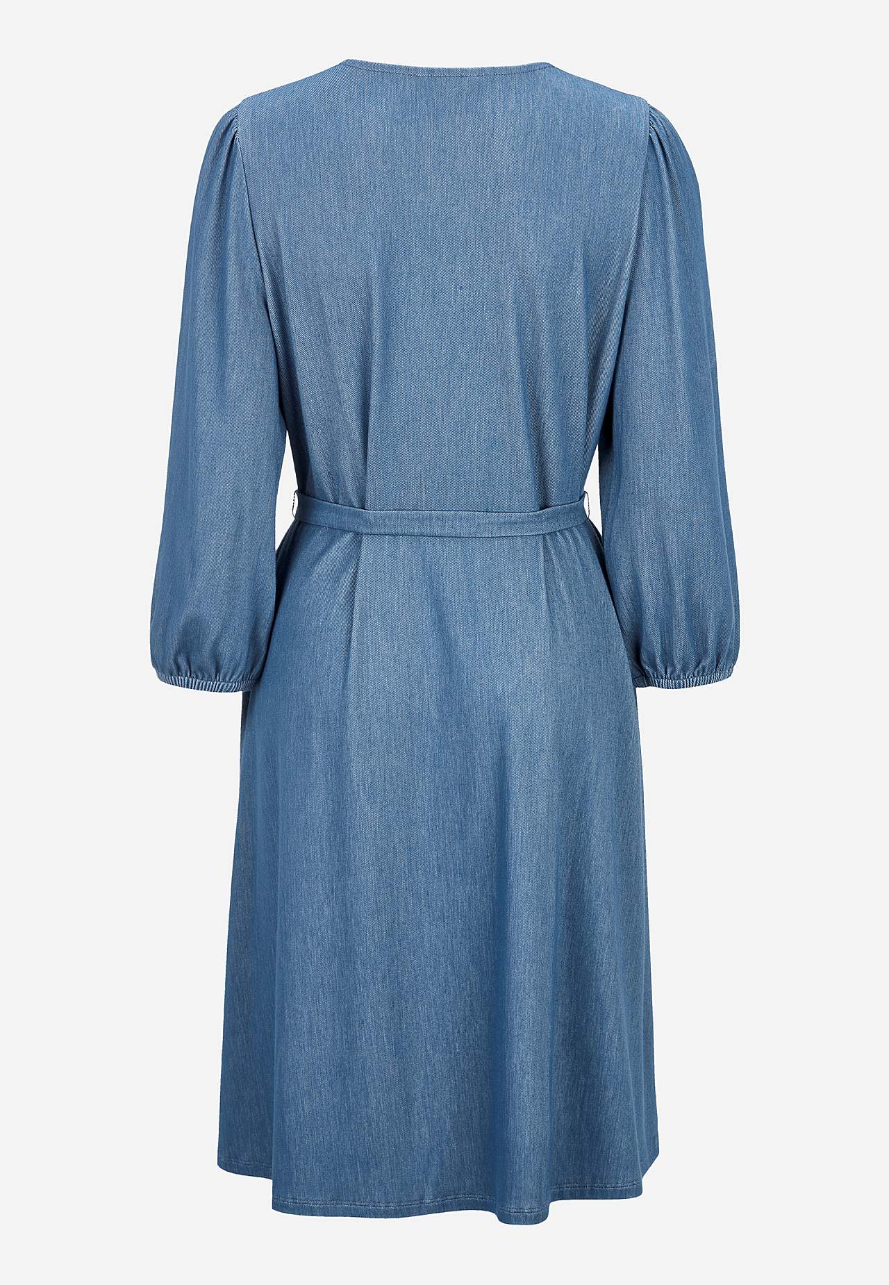 Kleid aus Denim-Jersey mit Gürtel zum selberbinden