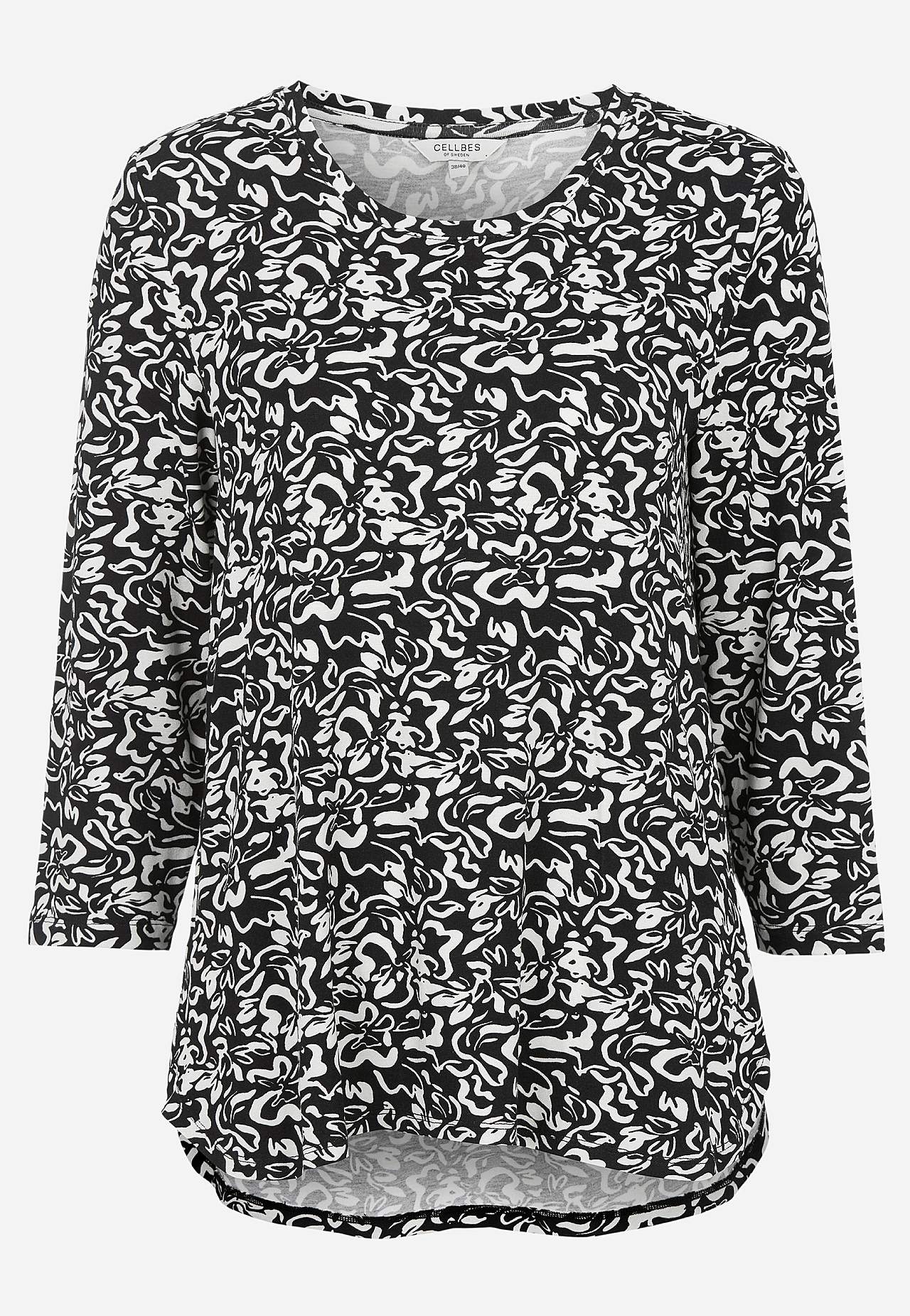 Jersey-Top mit 3/4-Ärmel