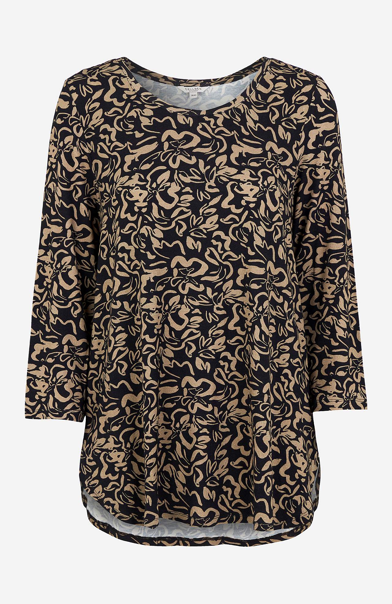 Jersey-Top mit 3/4-Ärmel
