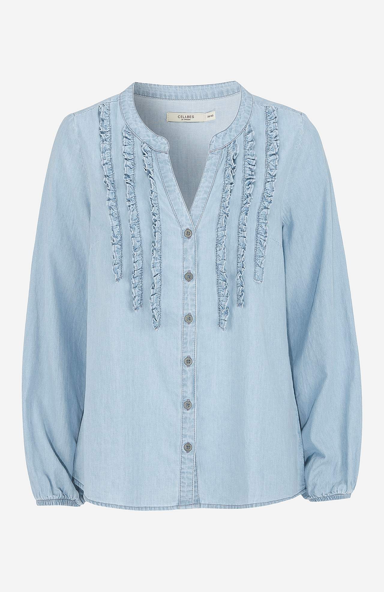 Jeanshemd mit Volants Details
