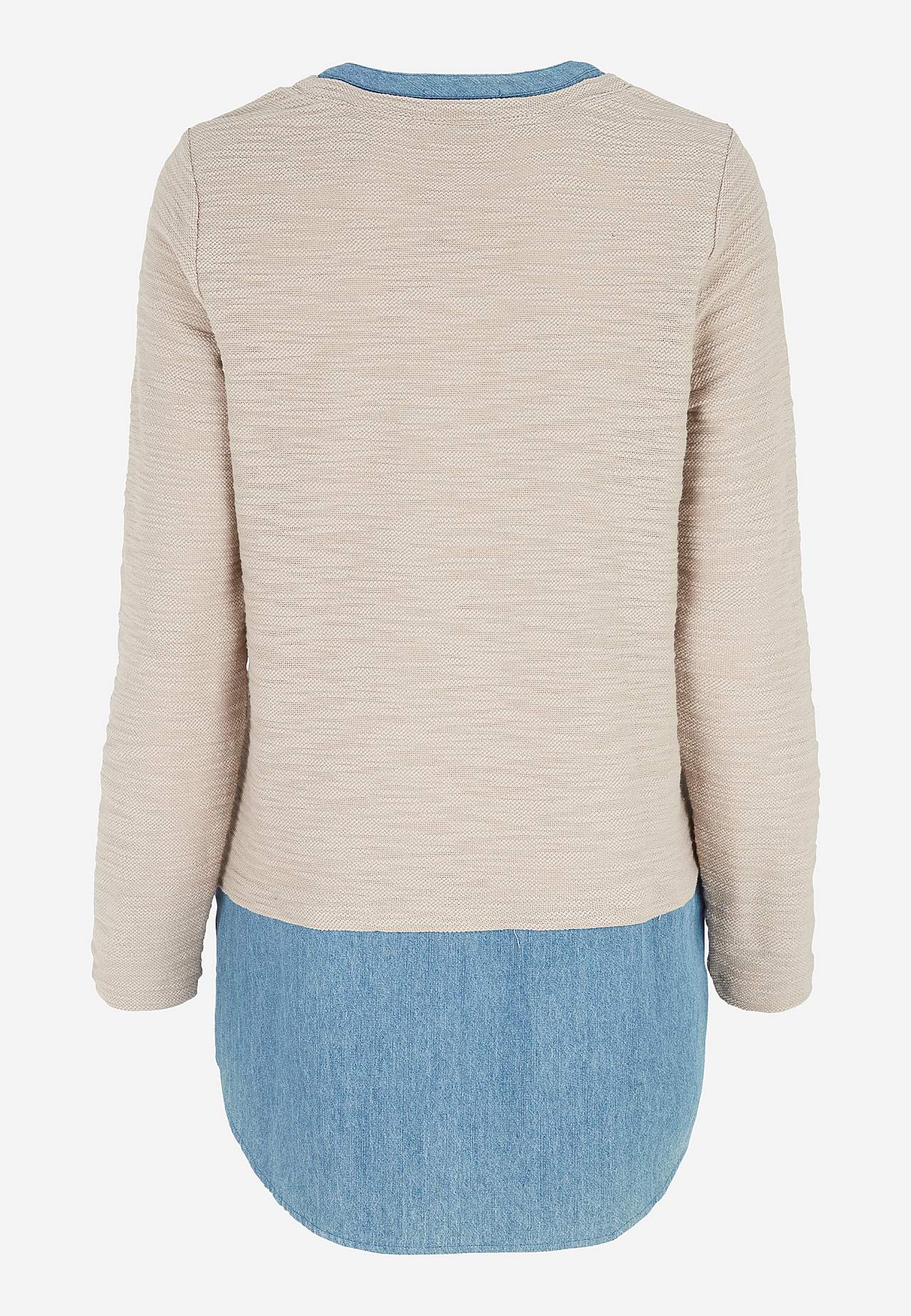 Jersey-Tunika mit Details aus Denim Denise