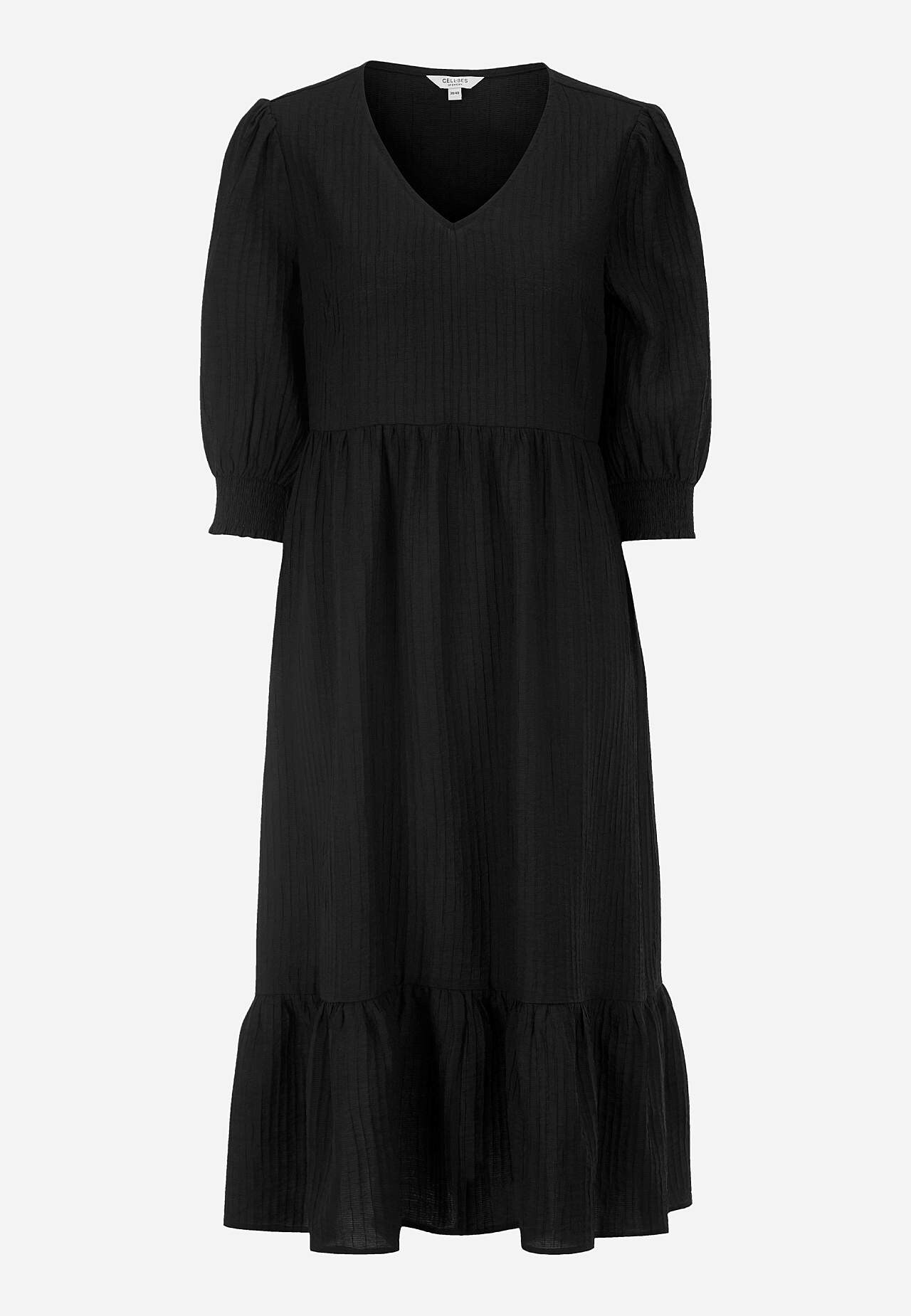 Gewebtes Kleid mit Rüschenrock