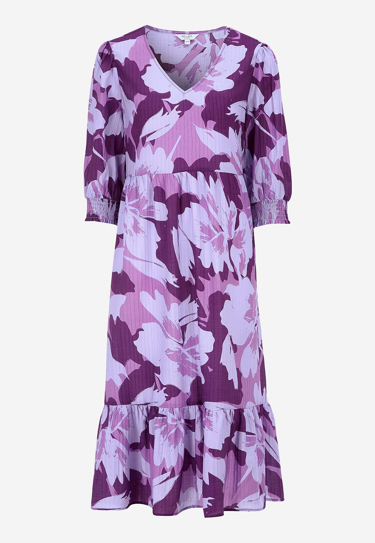 Gewebtes Kleid mit Rüschenrock