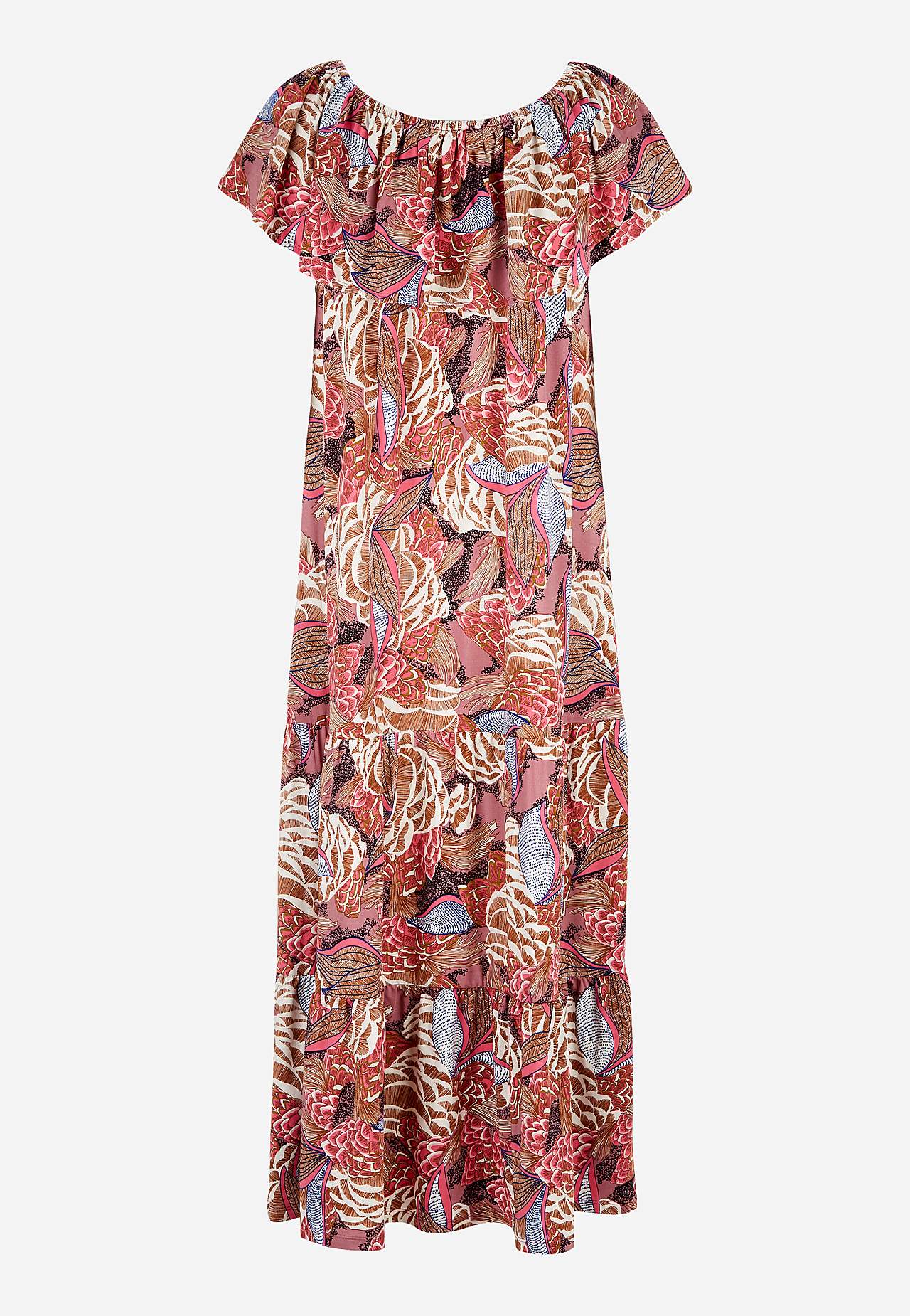 Gemustertes schulterfreies Kleid