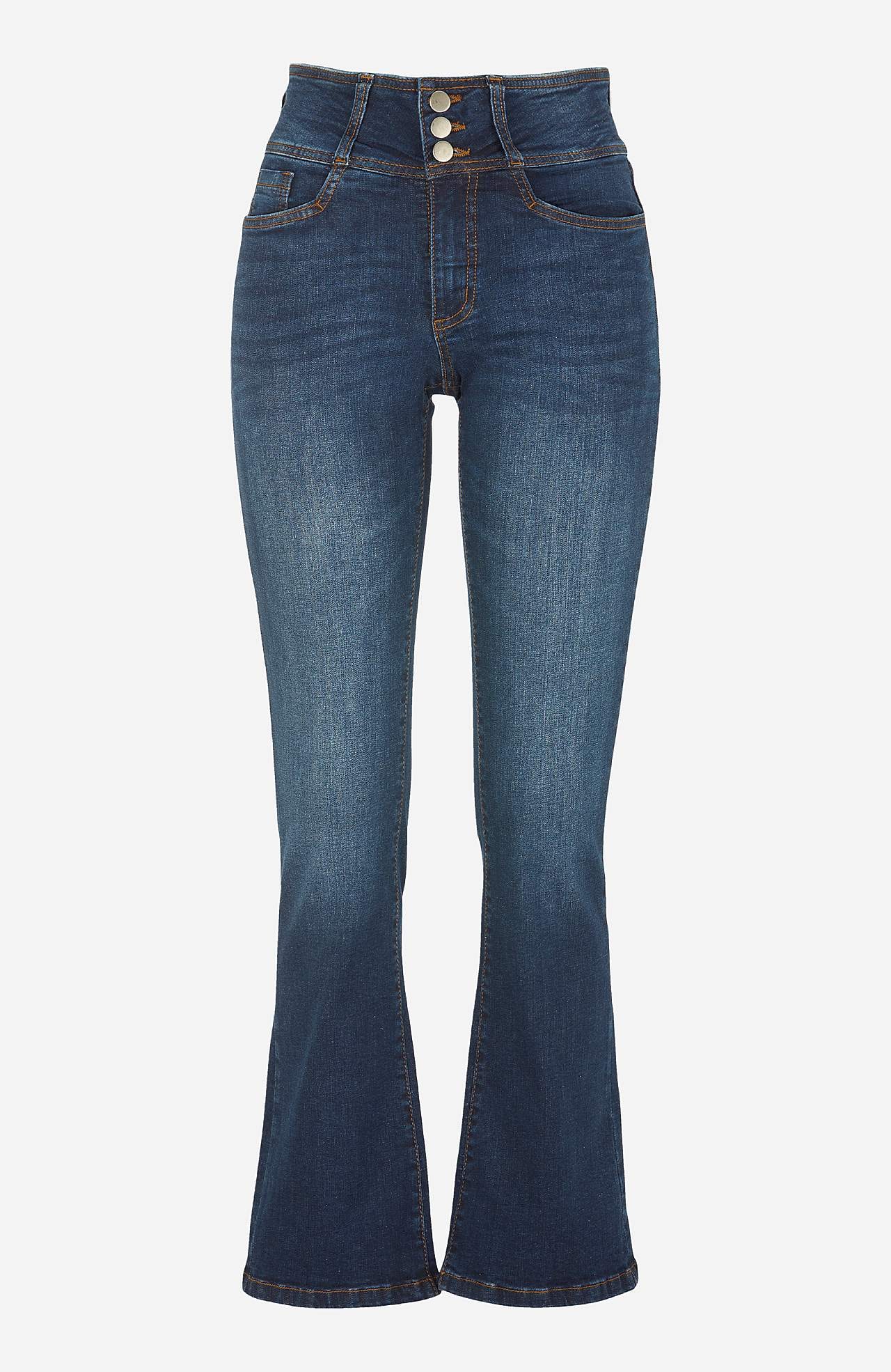 Bootcut-Jeans mit hohem Bund