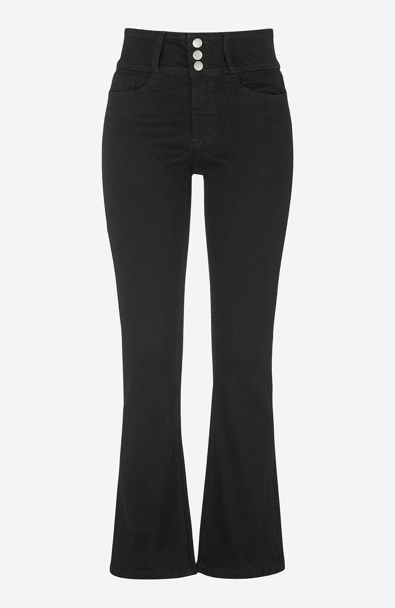 Bootcut-Jeans mit hohem Bund