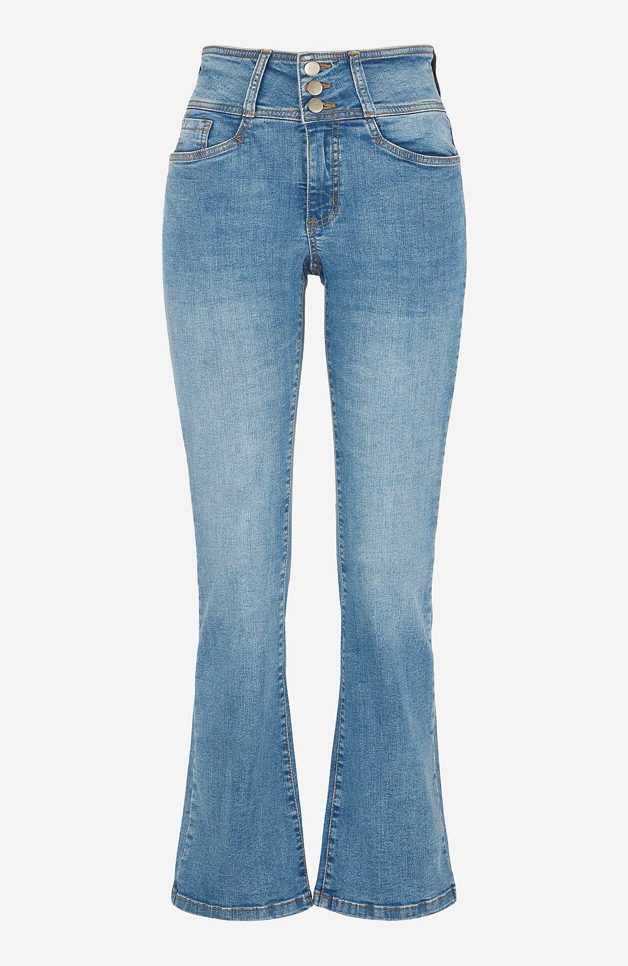 Bootcut-Jeans mit hohem Bund