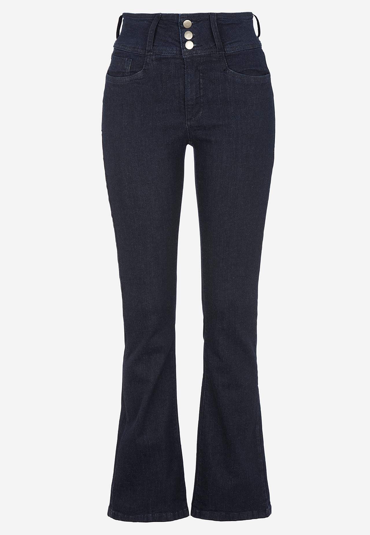 Bootcut-Jeans mit hohem Bund