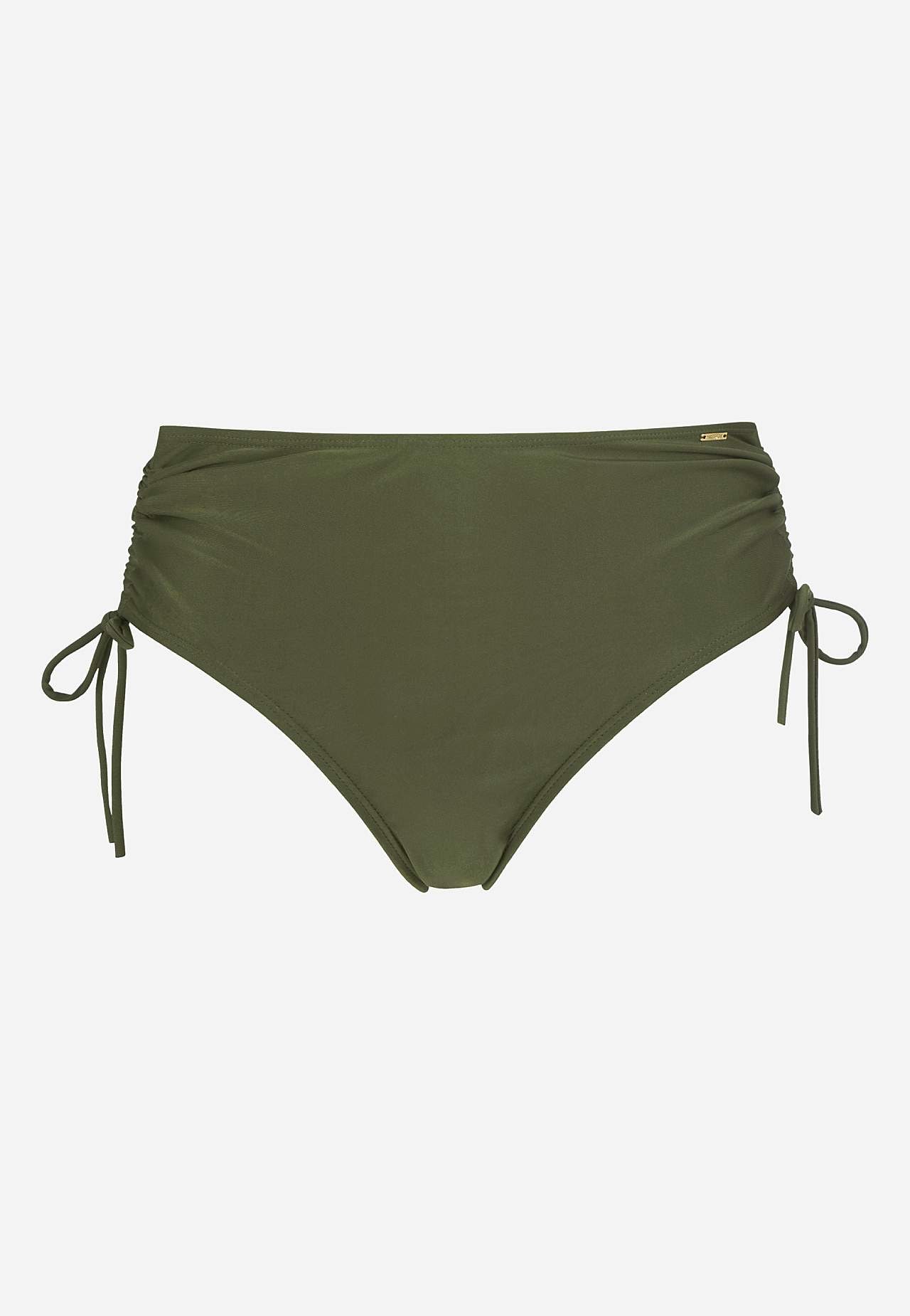Gerüscht Bikini-Unterteil mit hohem Bund