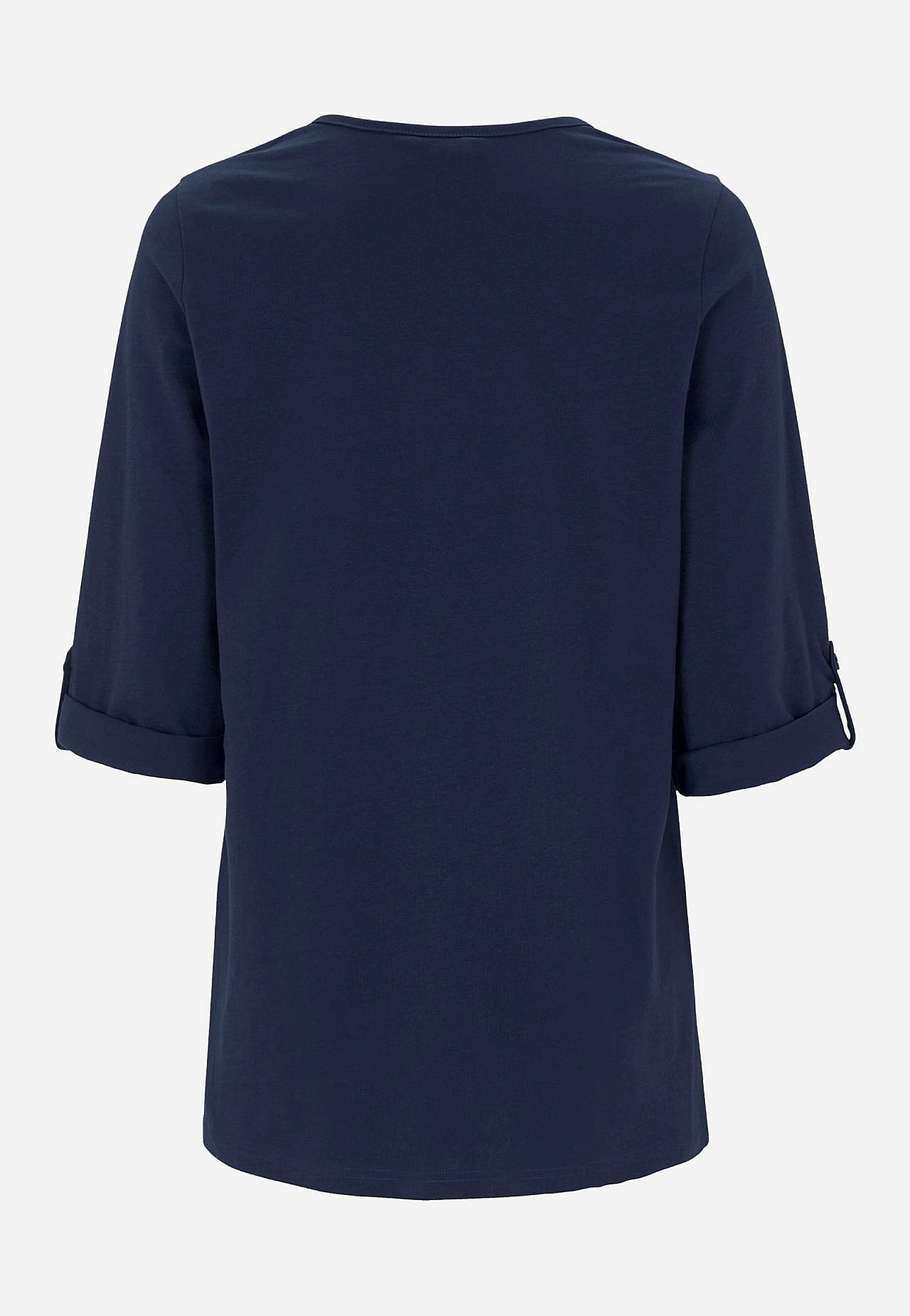 Jersey-Top mit 3/4-langen Ärmeln