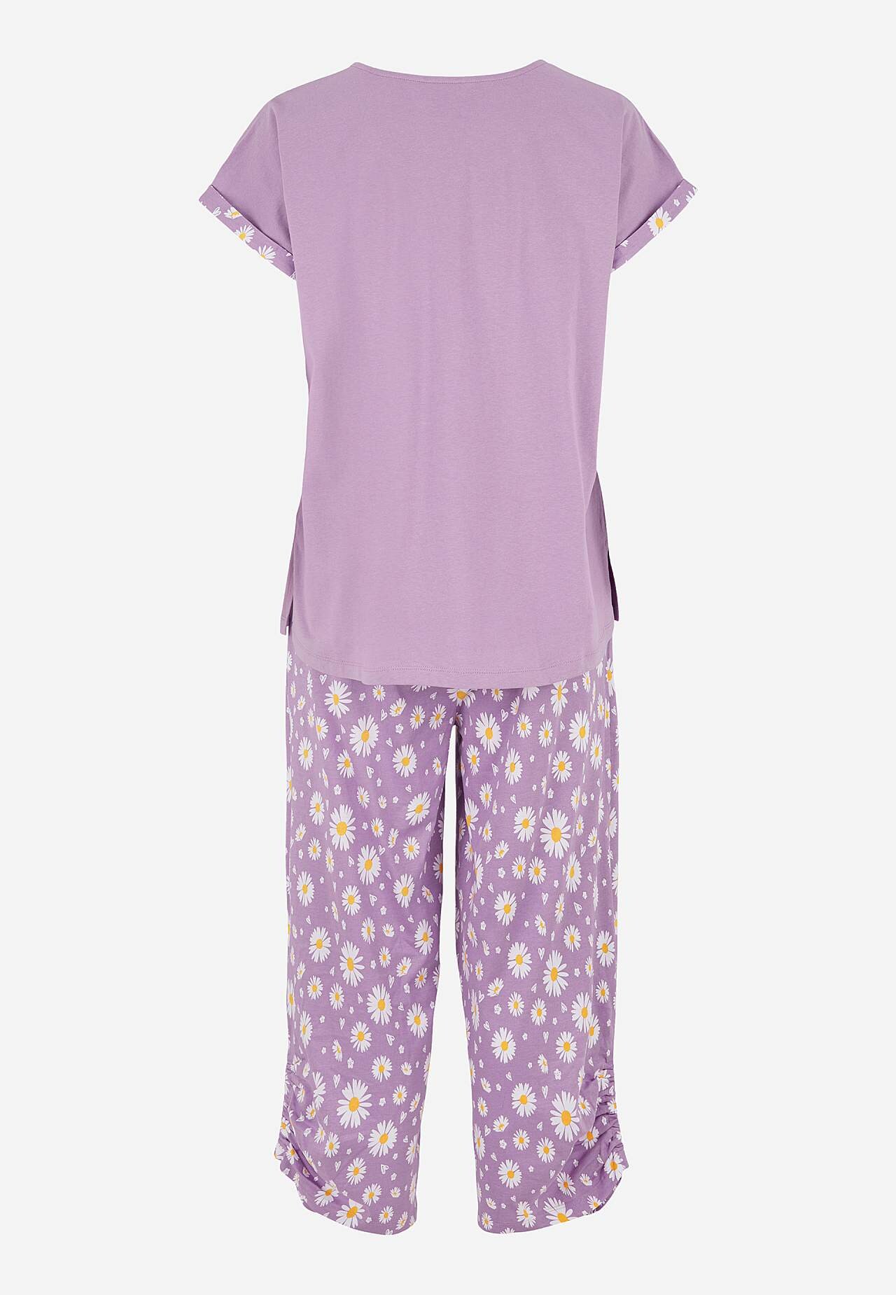 Zweiteiligerer Pyjama mit einfarbigem Oberteil