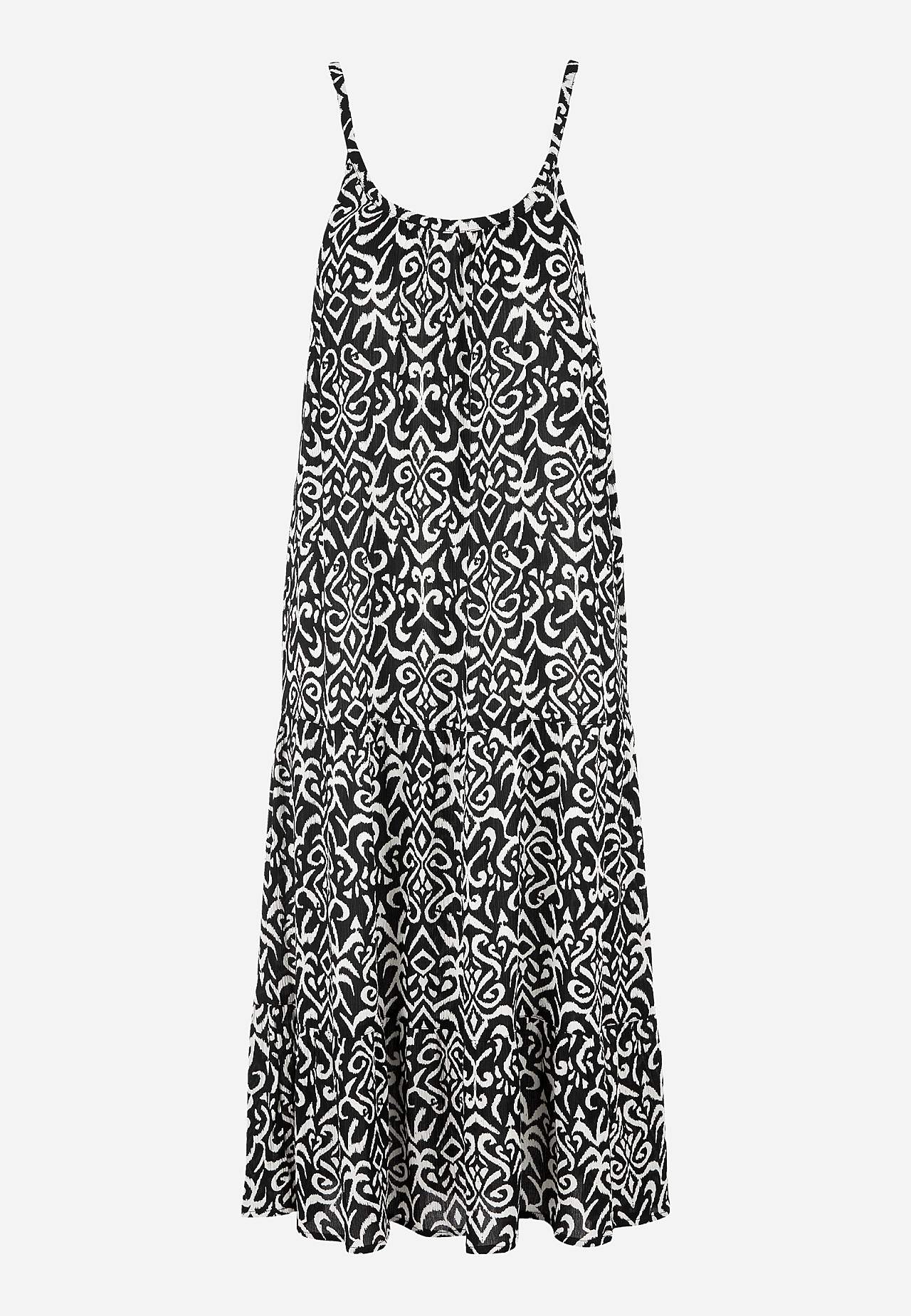 Gemustertes, langes Strandkleid