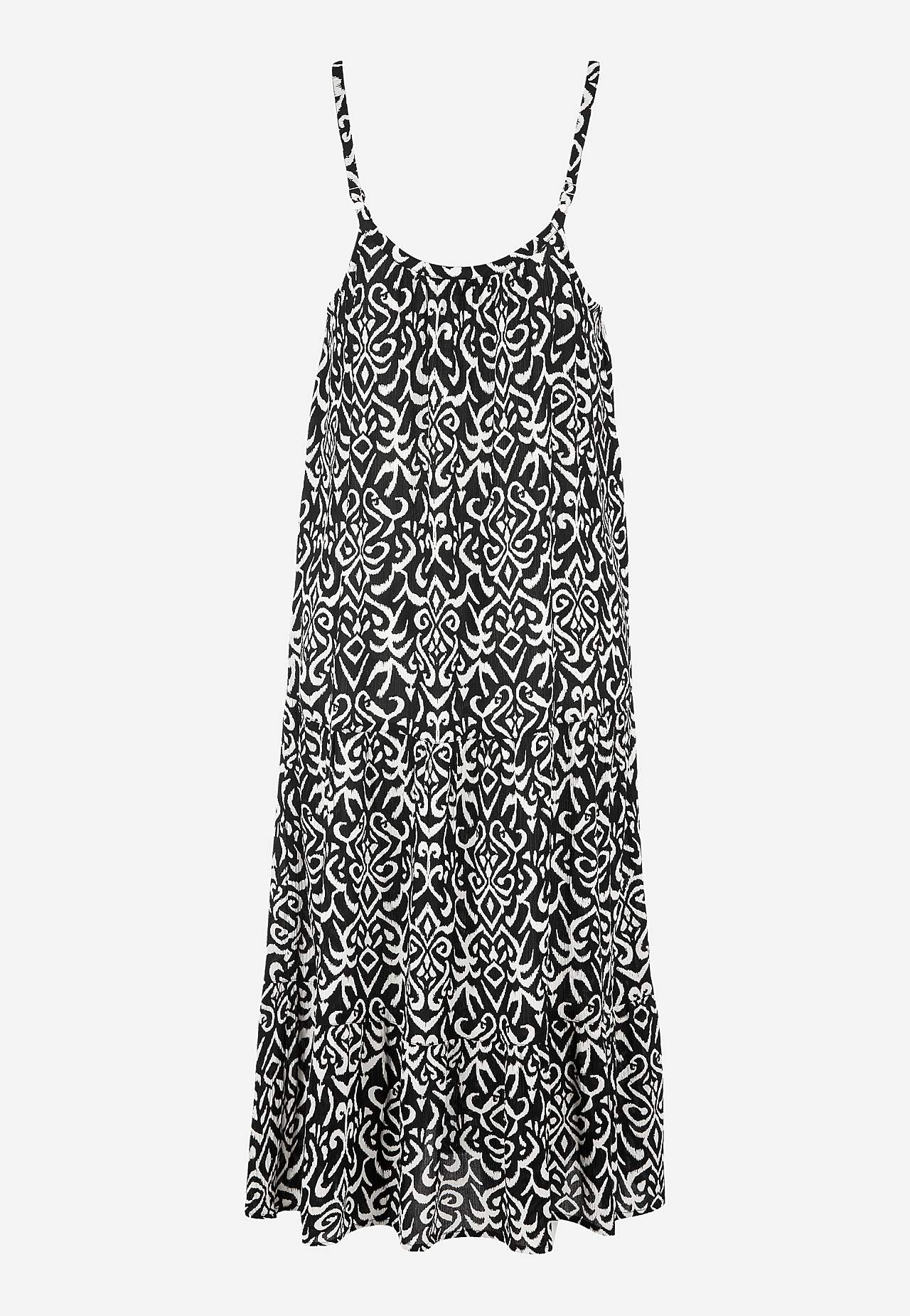 Gemustertes, langes Strandkleid