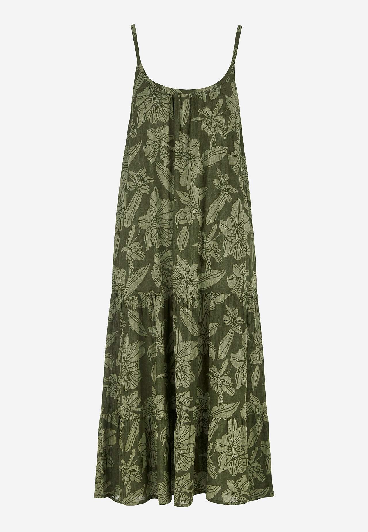 Gemustertes, langes Strandkleid