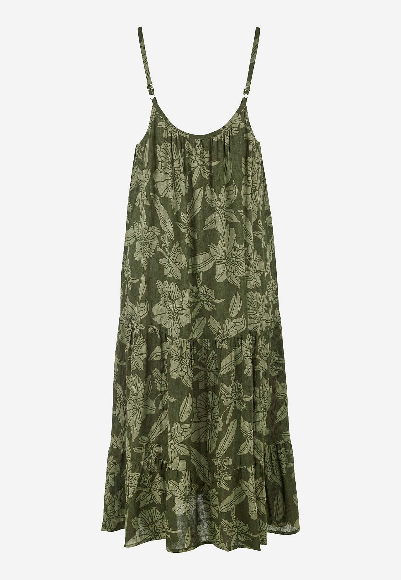 Gemustertes, langes Strandkleid