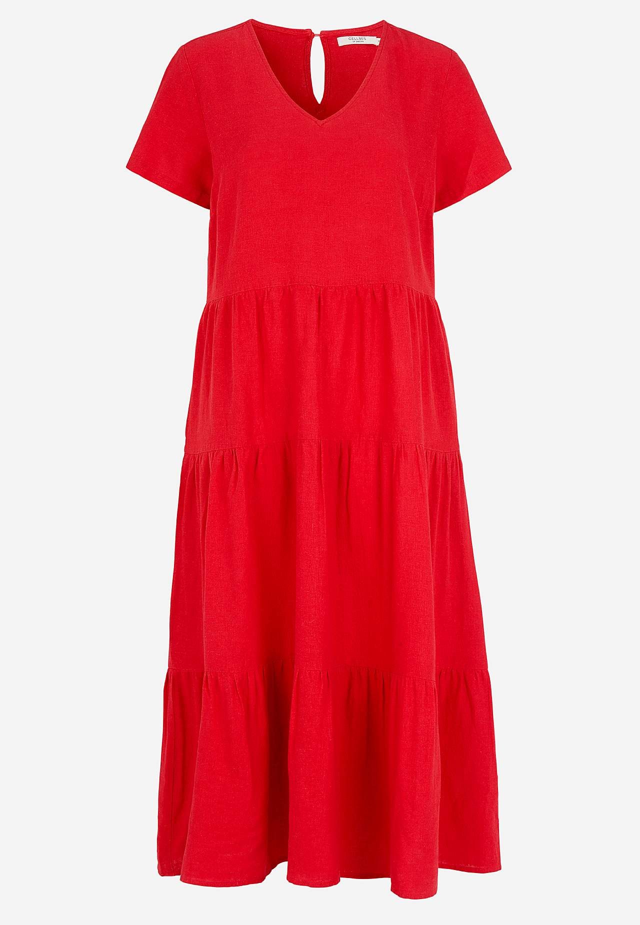 Leinenkleid mit Rüschenröcken