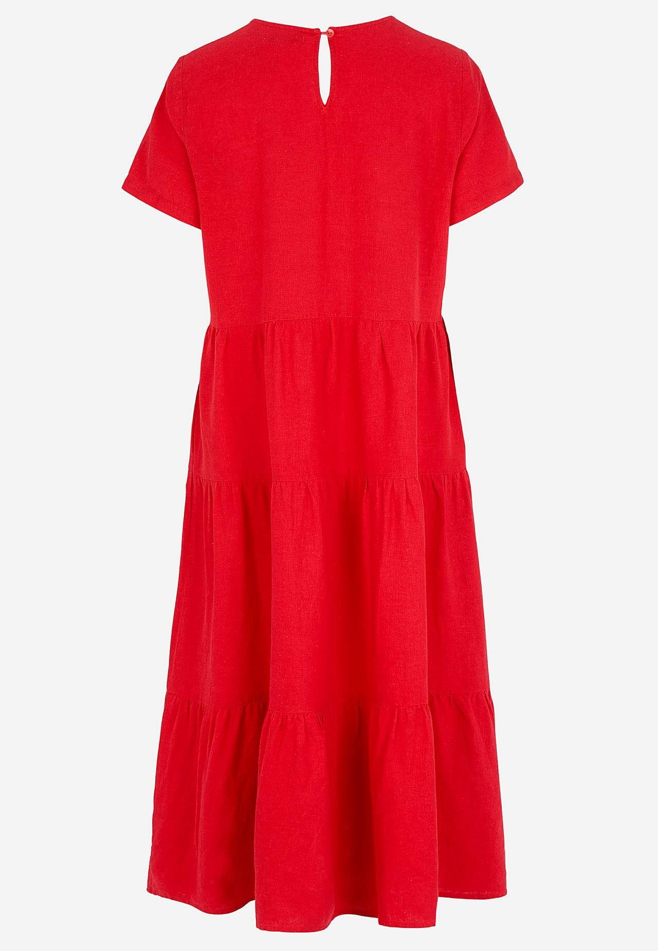 Leinenkleid mit Rüschenröcken