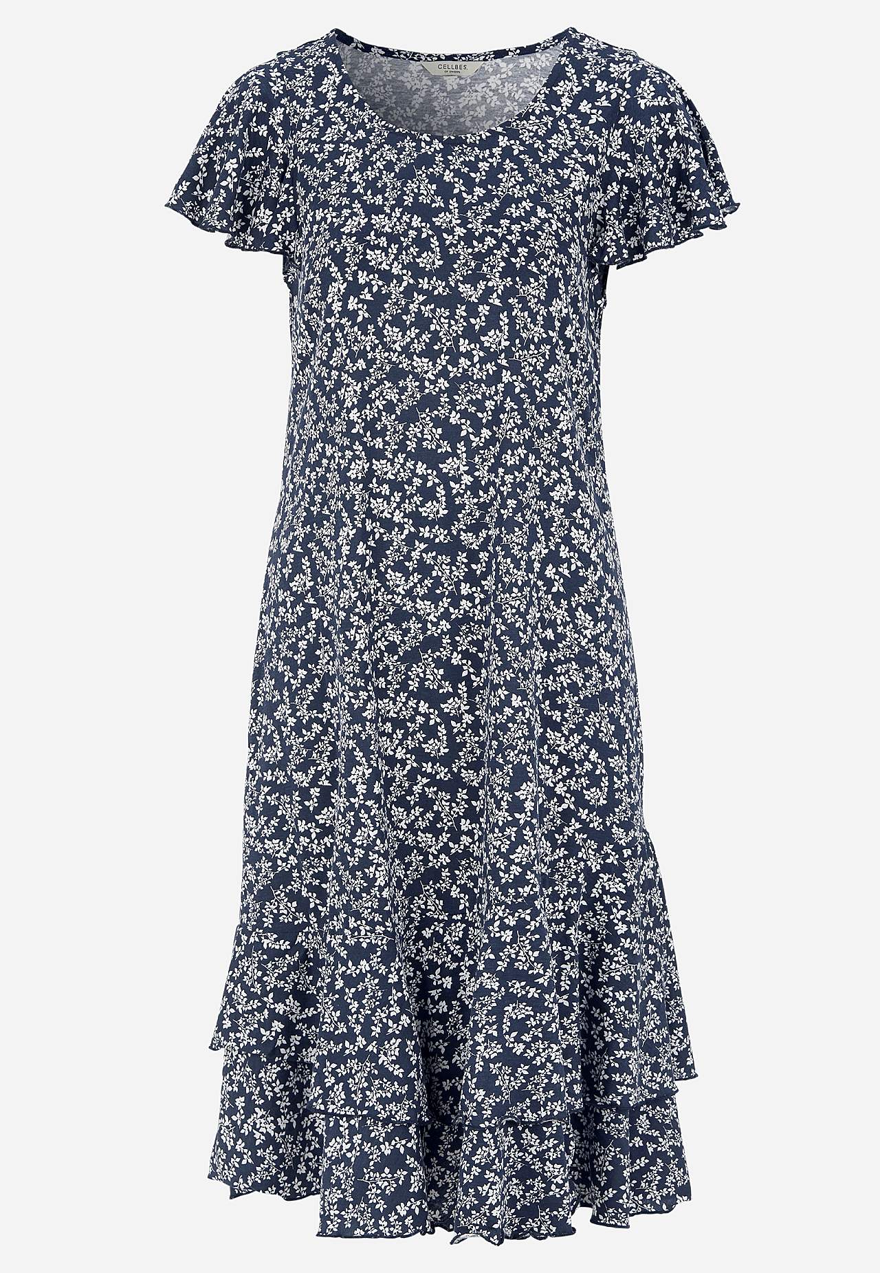 Jerseykleid mit Rüschenröcken
