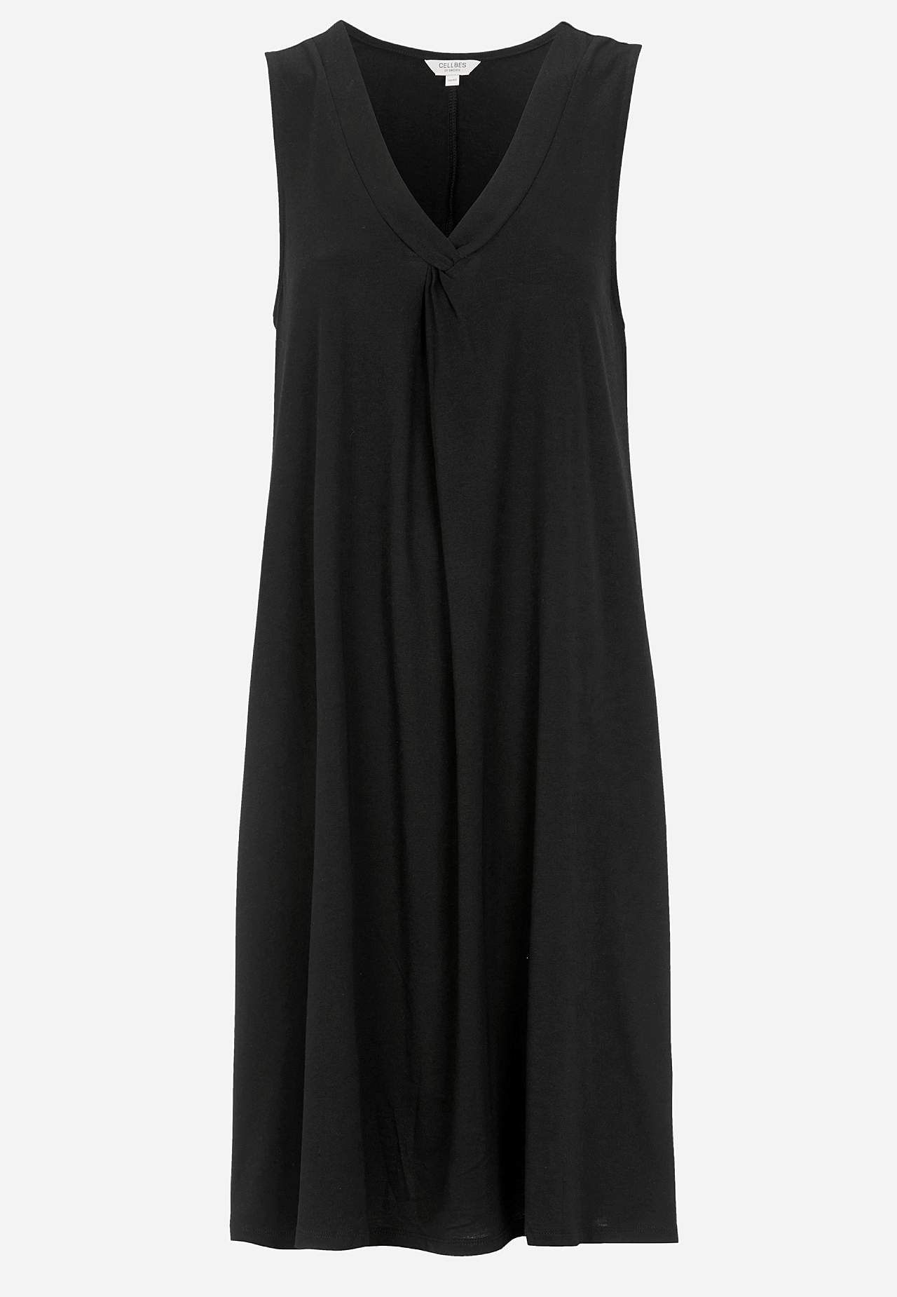 Ärmelloses Jerseykleid mit einem V-Ausschnitt