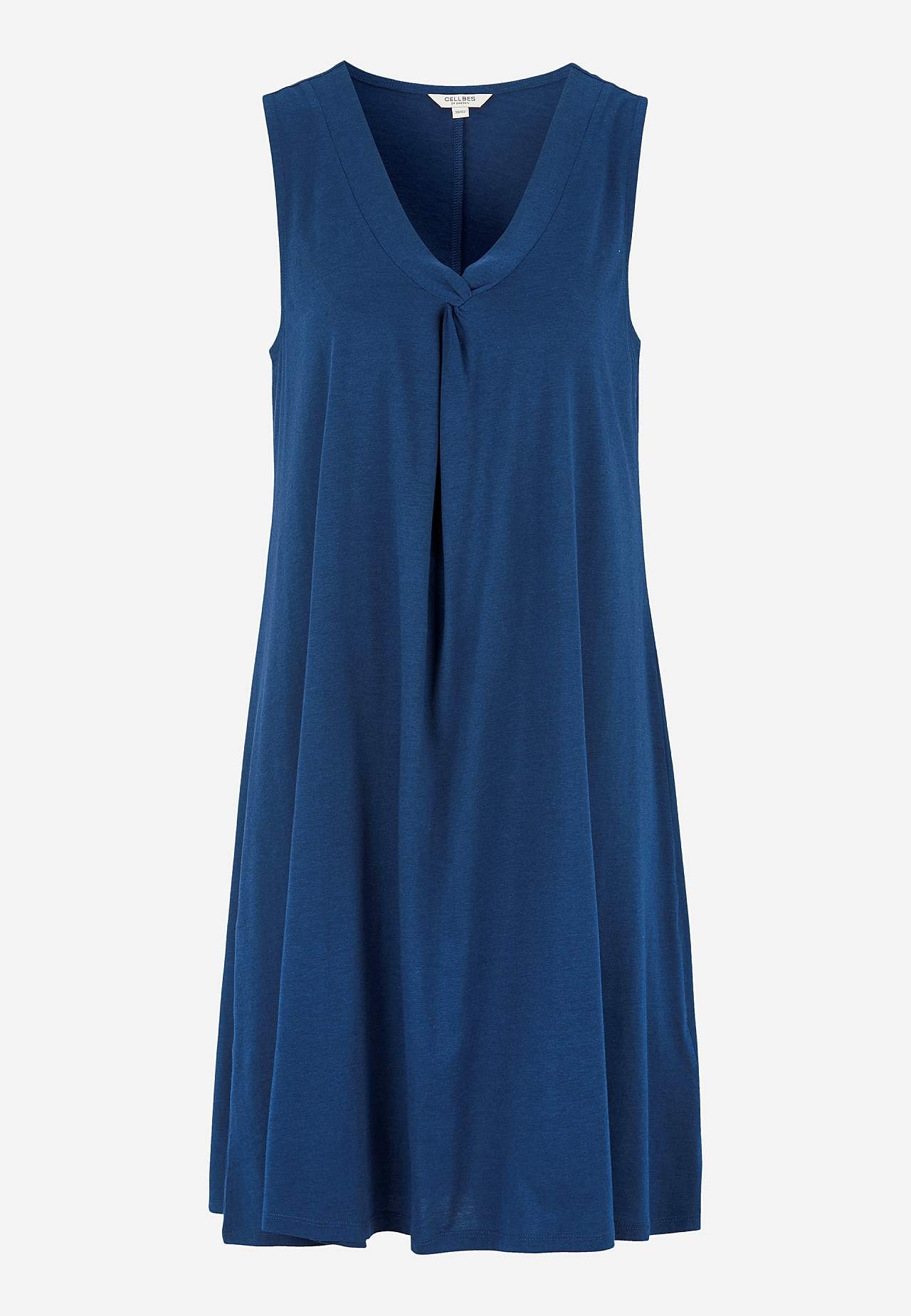 Ärmelloses Jerseykleid mit einem V-Ausschnitt