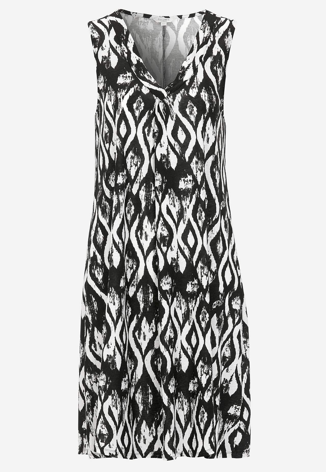 Ärmelloses Jerseykleid mit einem V-Ausschnitt
