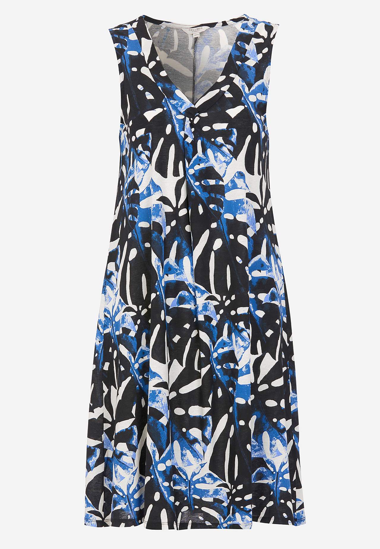 Ärmelloses Jerseykleid mit einem V-Ausschnitt