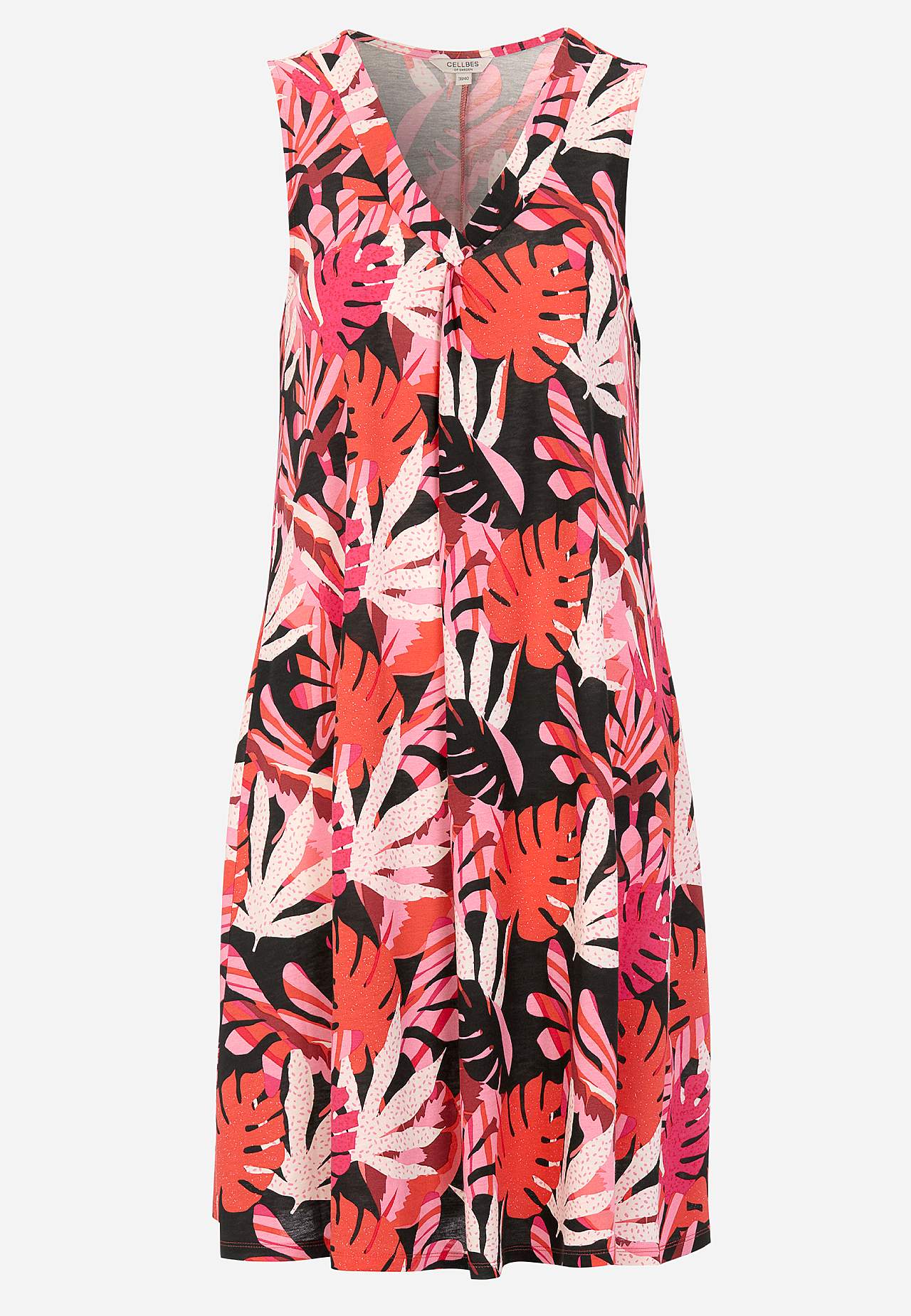 Ärmelloses Jerseykleid mit einem V-Ausschnitt