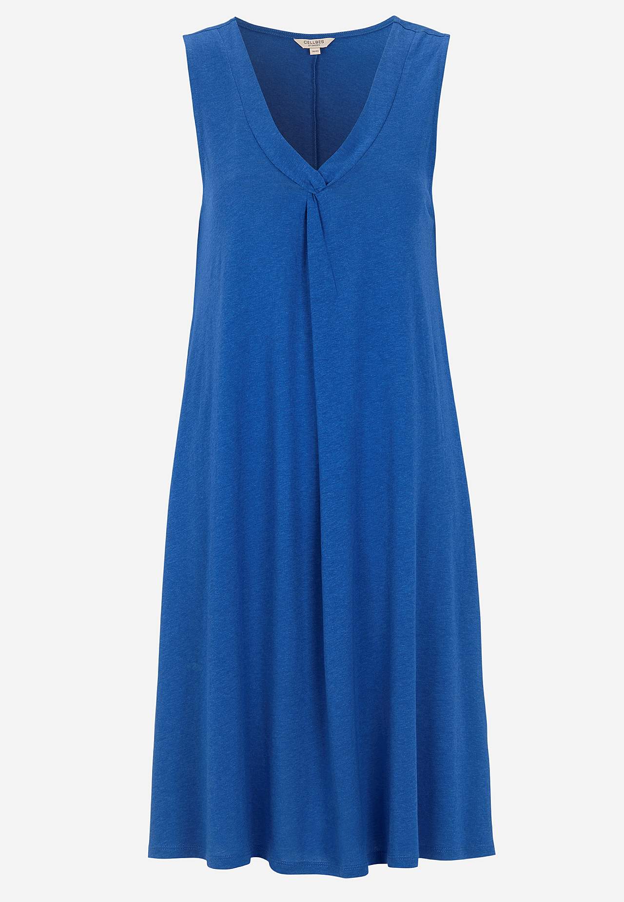 Ärmelloses Jerseykleid mit einem V-Ausschnitt