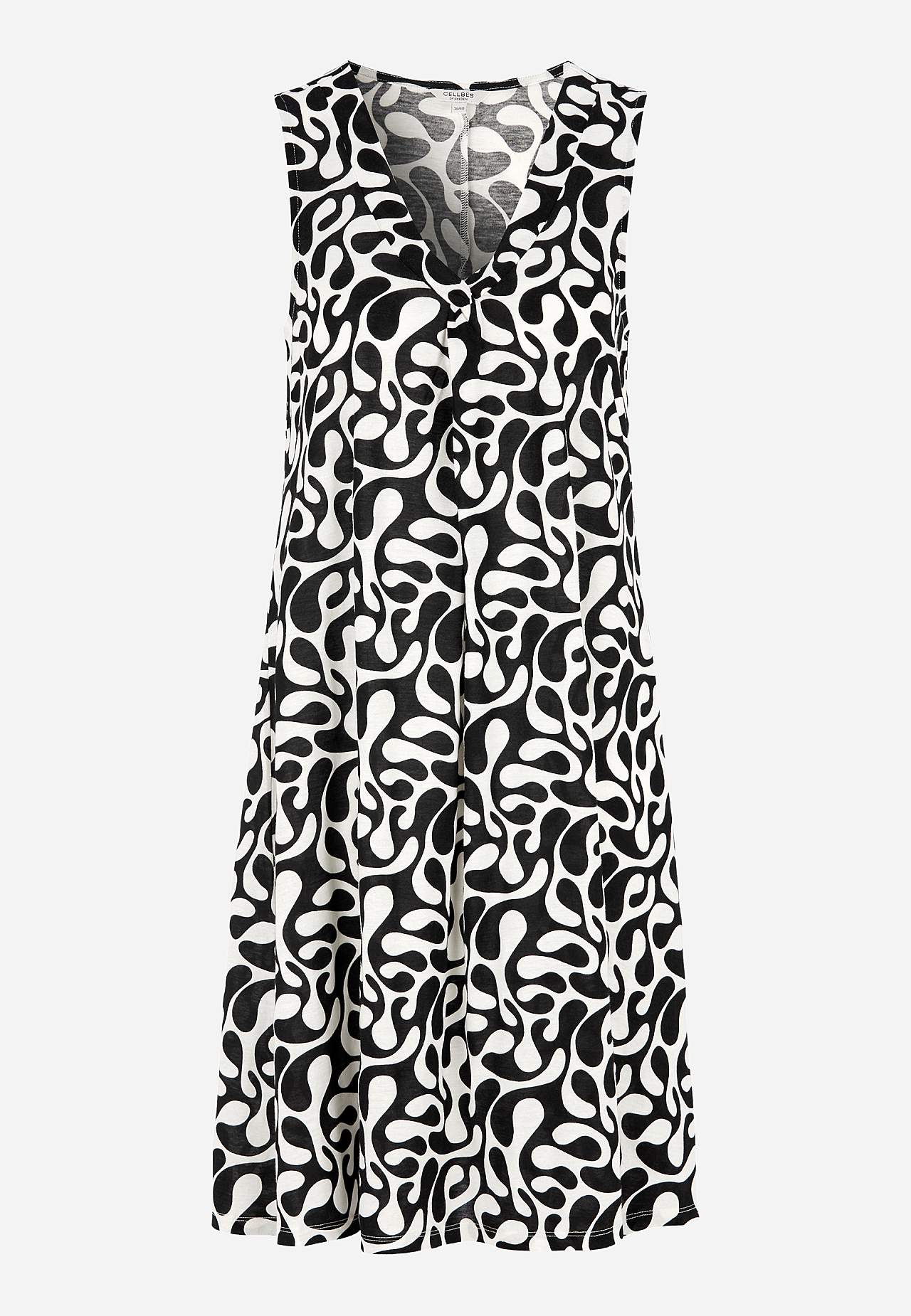 Ärmelloses Jerseykleid mit einem V-Ausschnitt