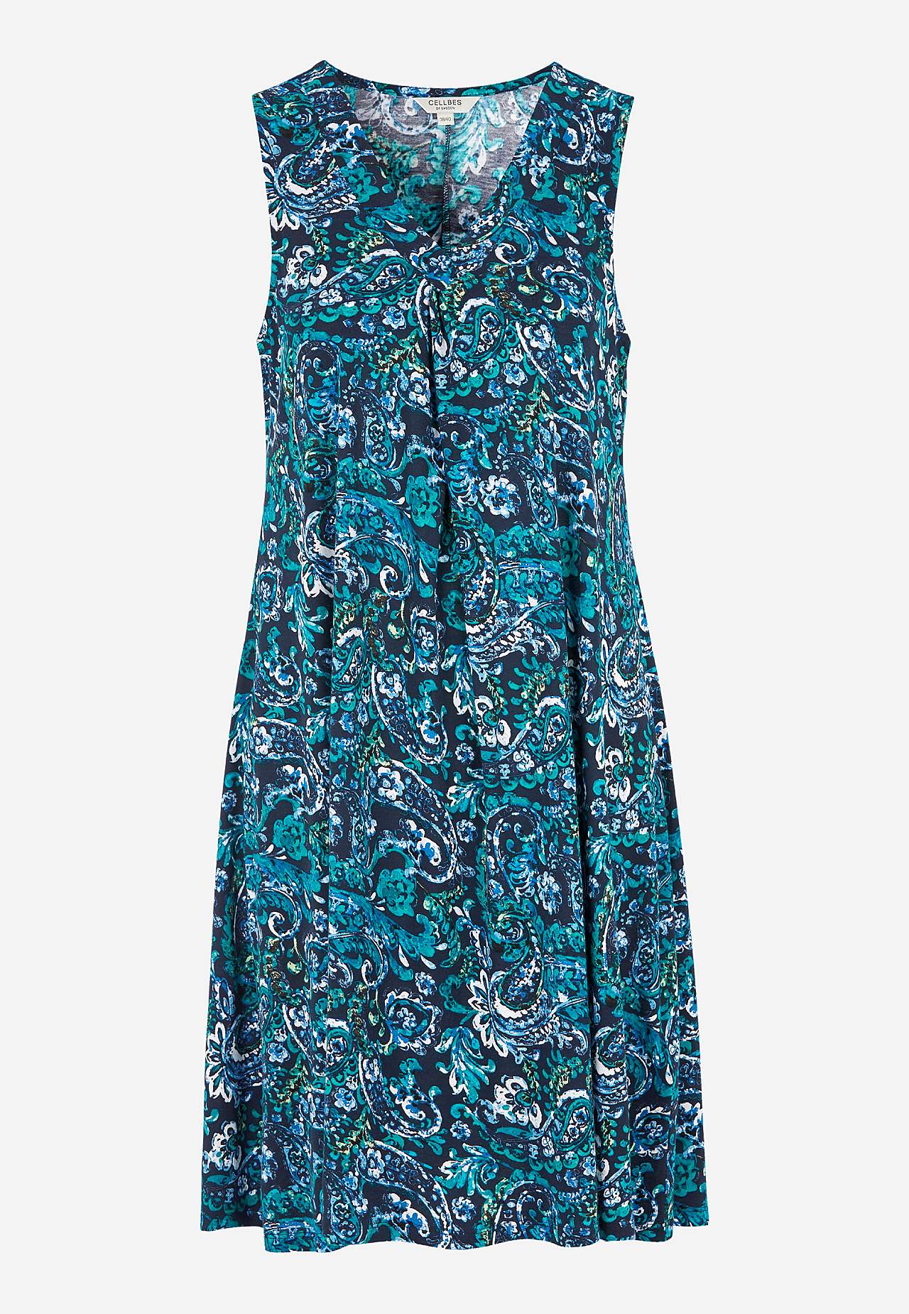 Ärmelloses Jerseykleid mit einem V-Ausschnitt