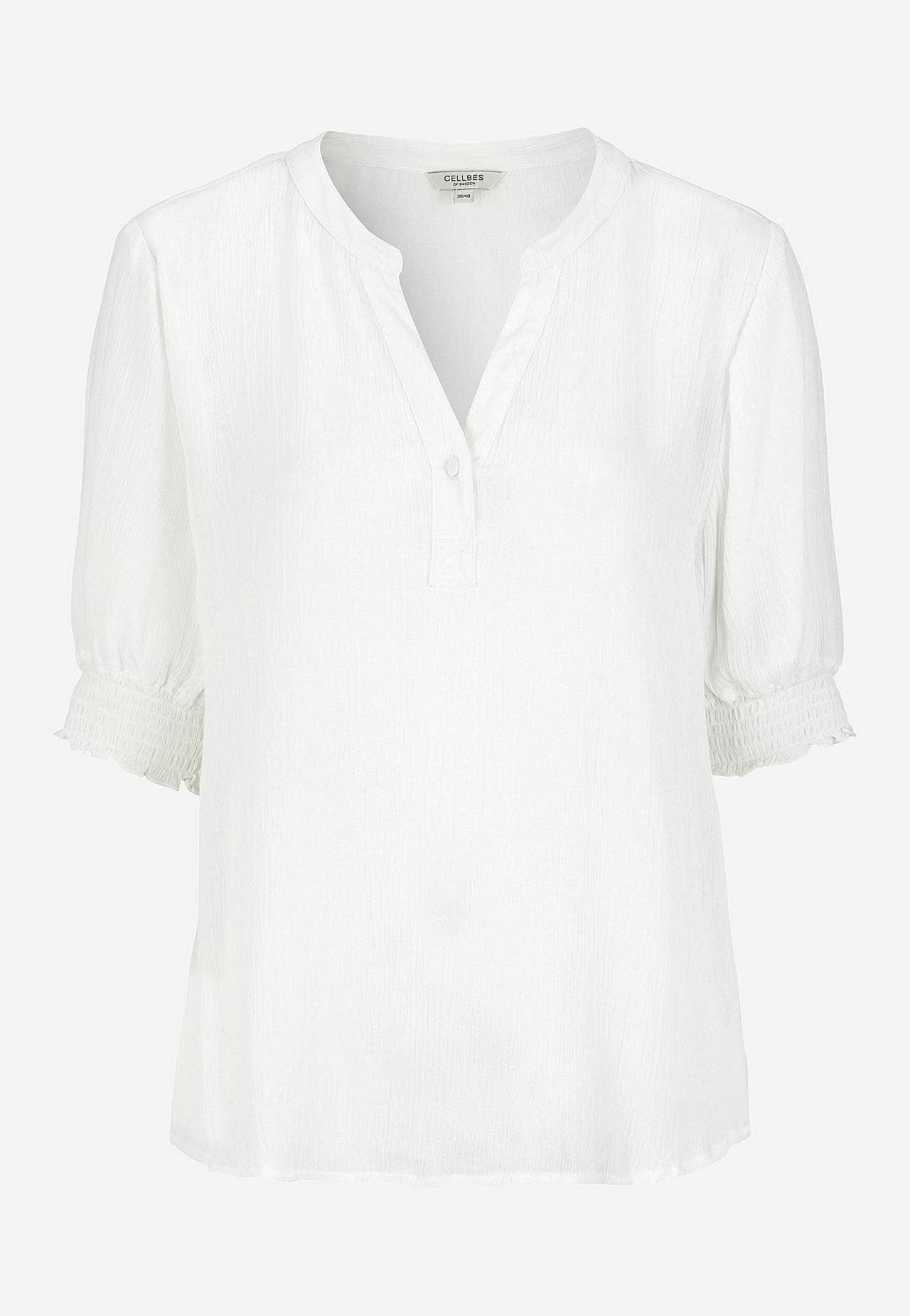 Bluse aus Krepp mit Smokarbeit