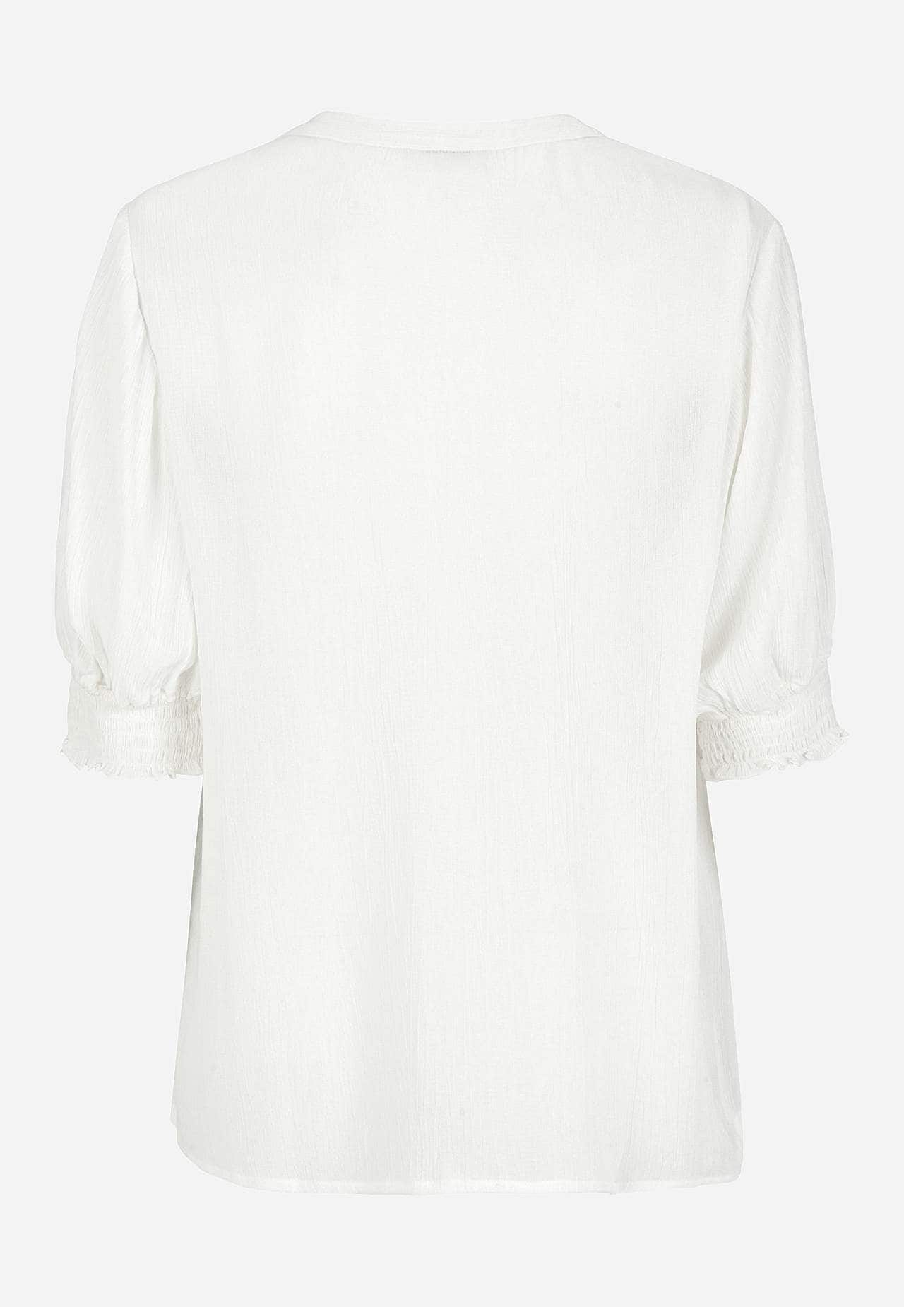 Bluse aus Krepp mit Smokarbeit