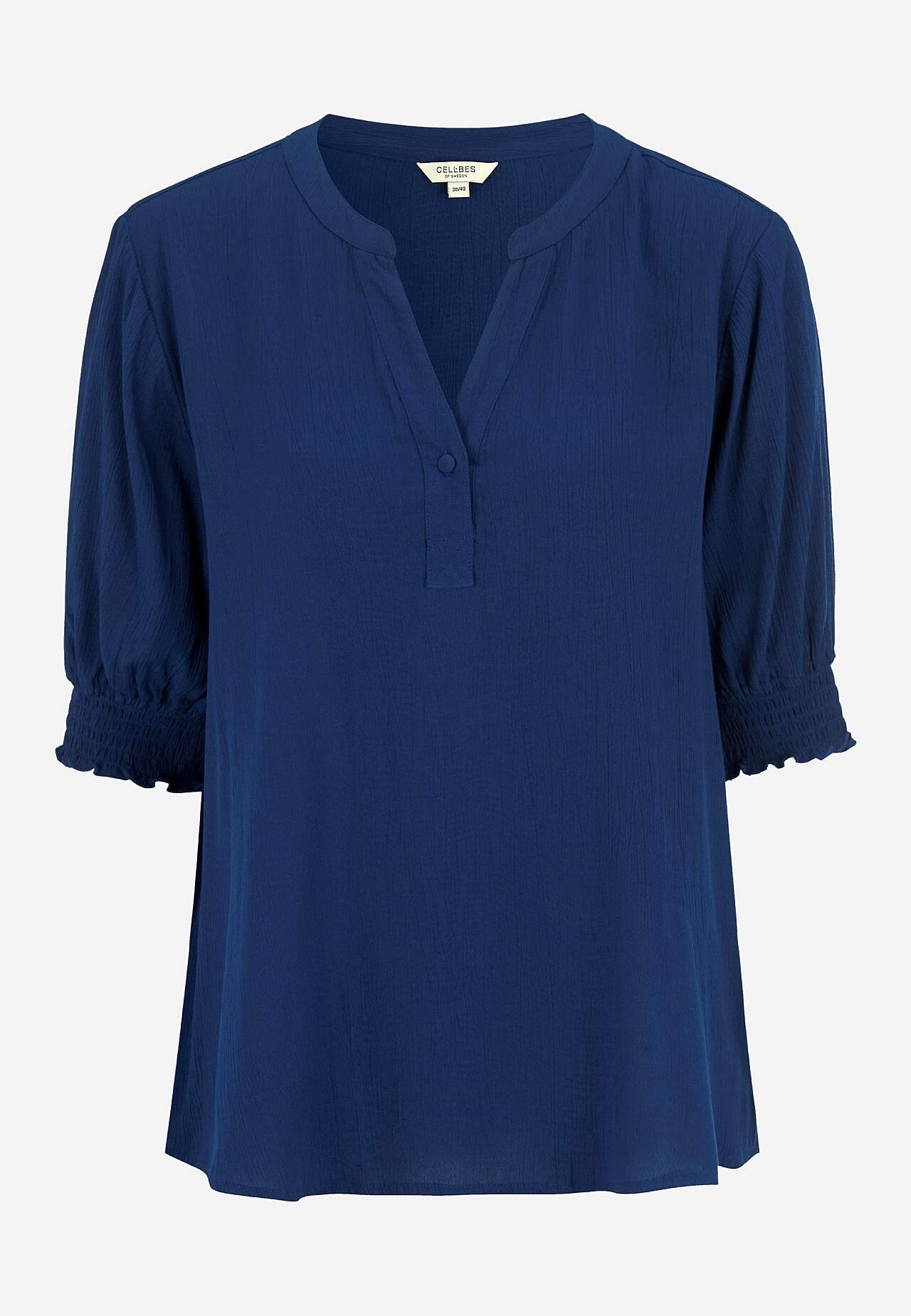 Bluse aus Krepp mit Smokarbeit