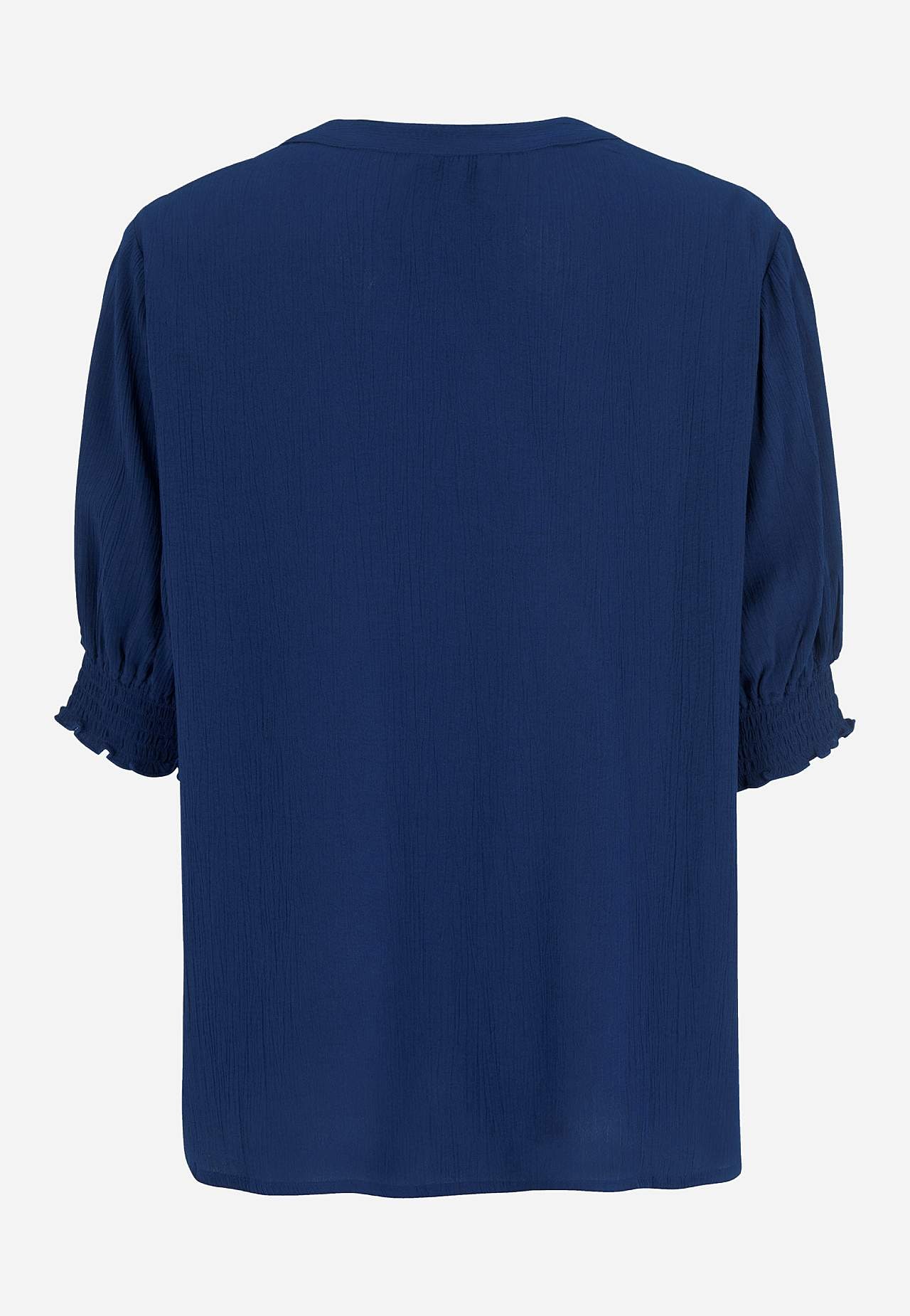 Bluse aus Krepp mit Smokarbeit