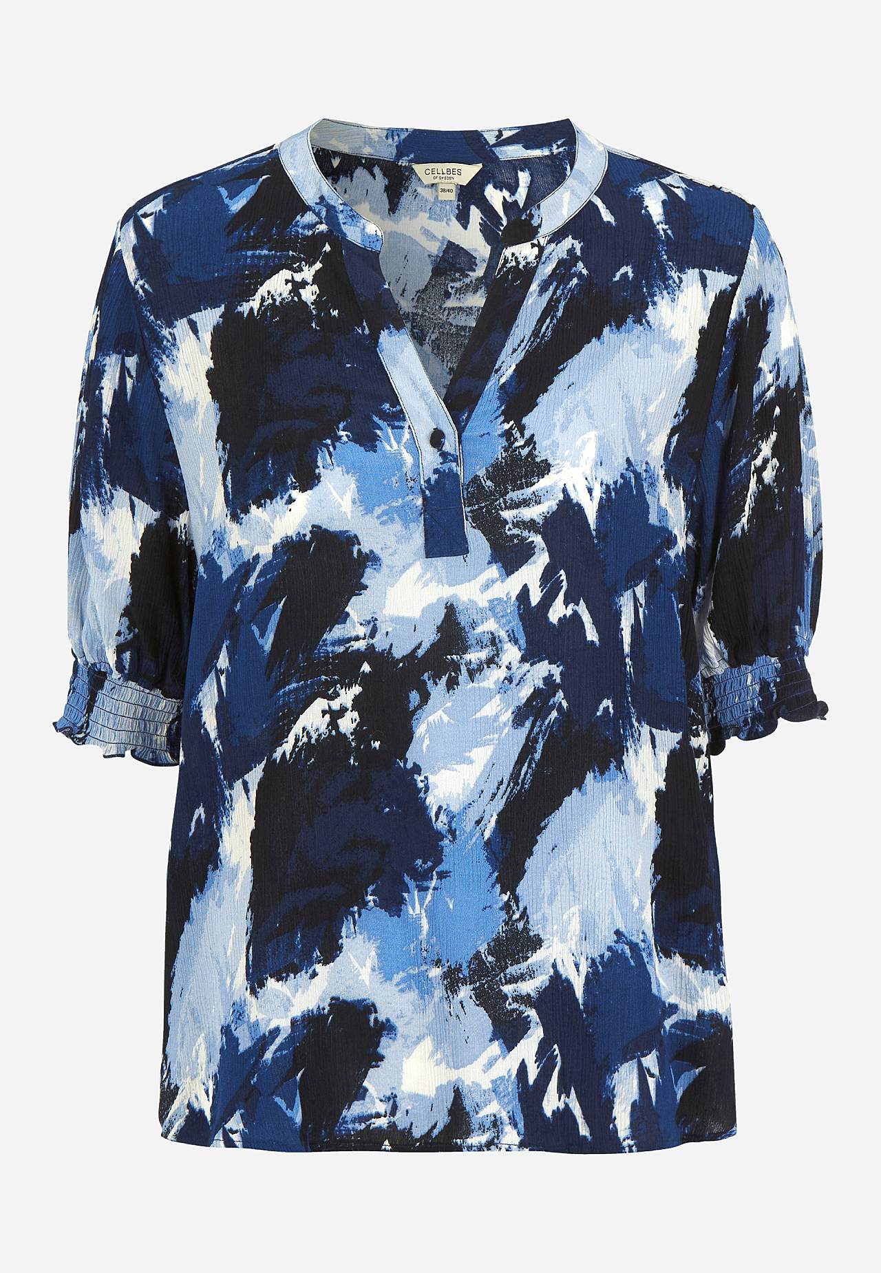 Bluse aus Krepp mit Smokarbeit