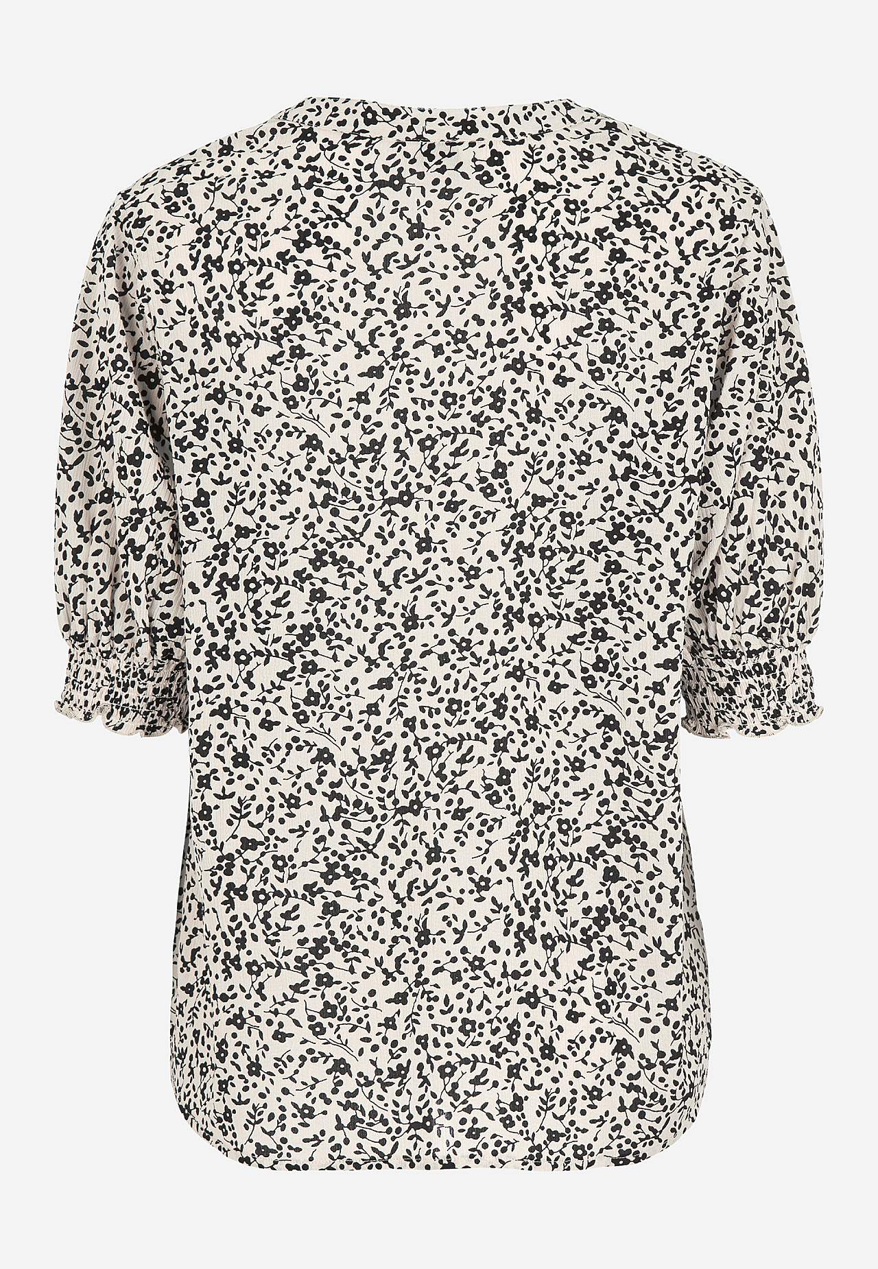 Bluse aus Krepp mit Smokarbeit