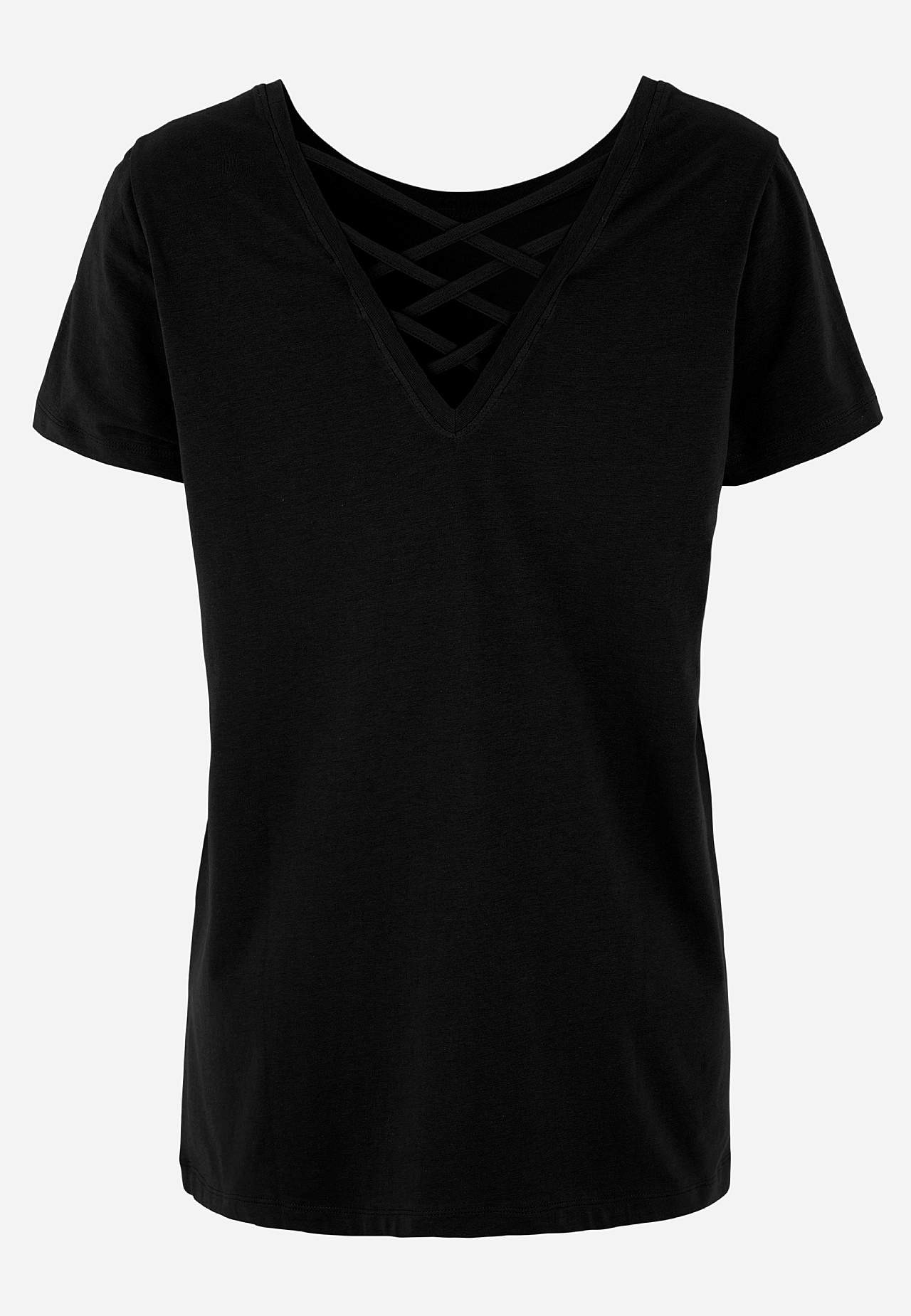 Jersey-Top mit geflochtenem Rücken-Detail