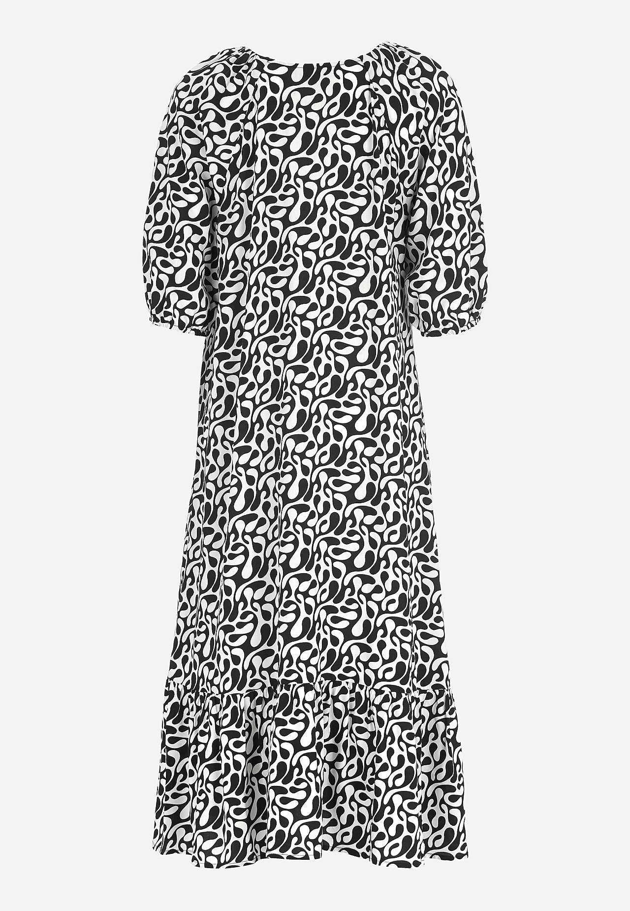Gemustertes Kleid mit Rüschen