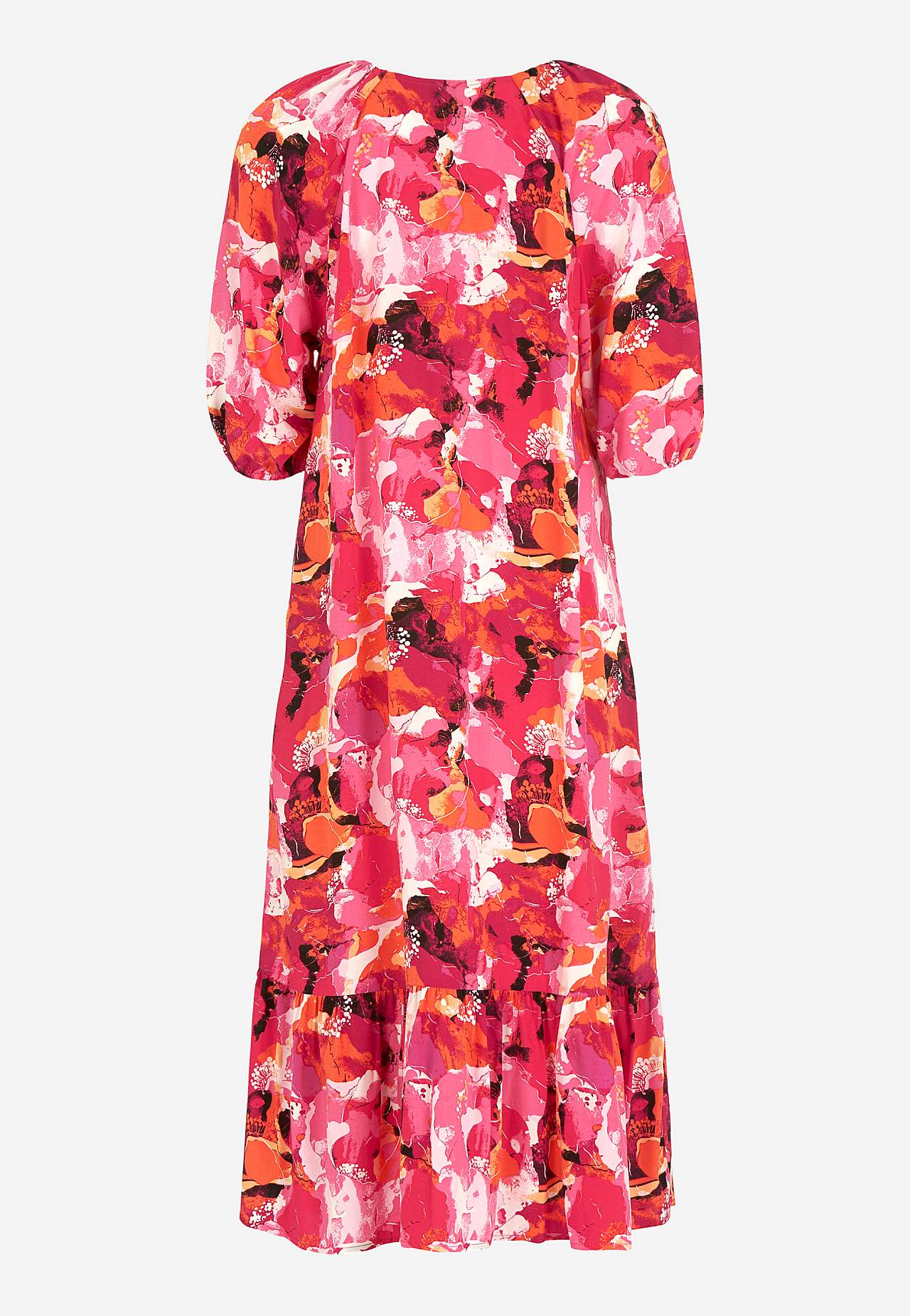 Gemustertes Kleid mit Rüschen