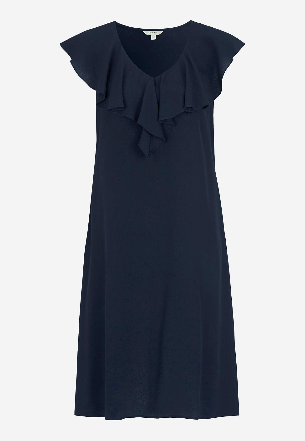 Ärmelloses Kleid mit Volant