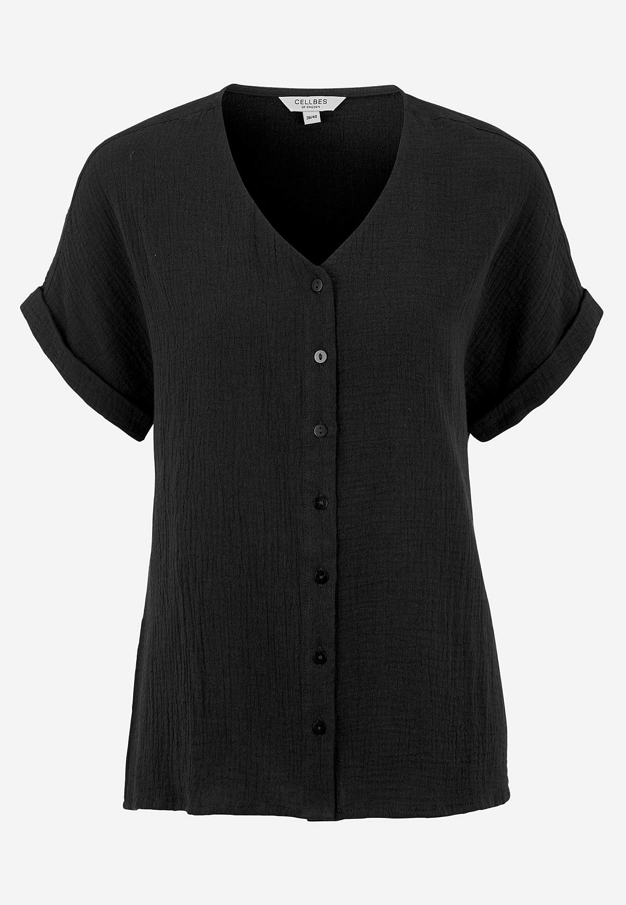 Kurzärmlige Baumwollbluse