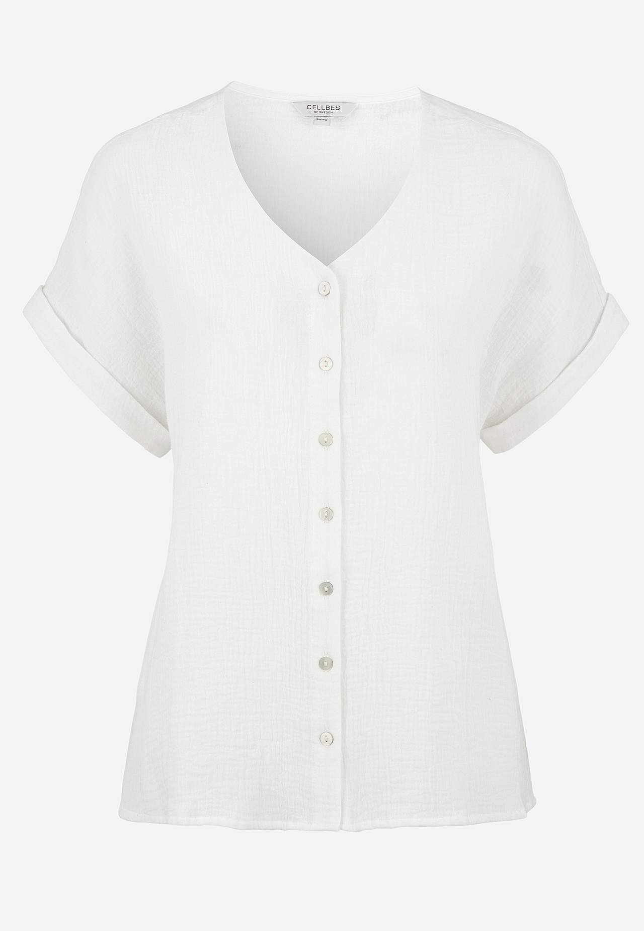 Kurzärmlige Baumwollbluse