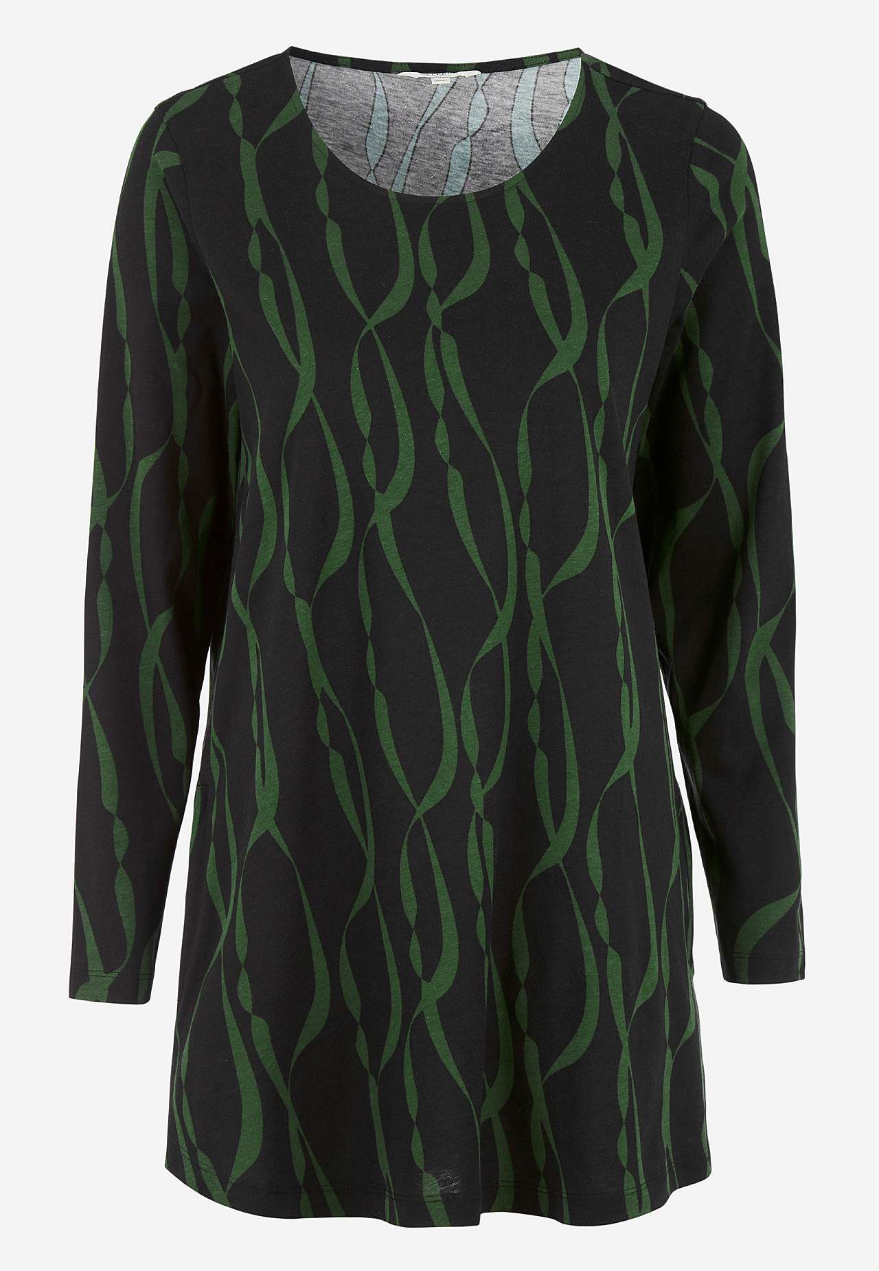 Gemusterte Jersey-Tunika mit Taschen