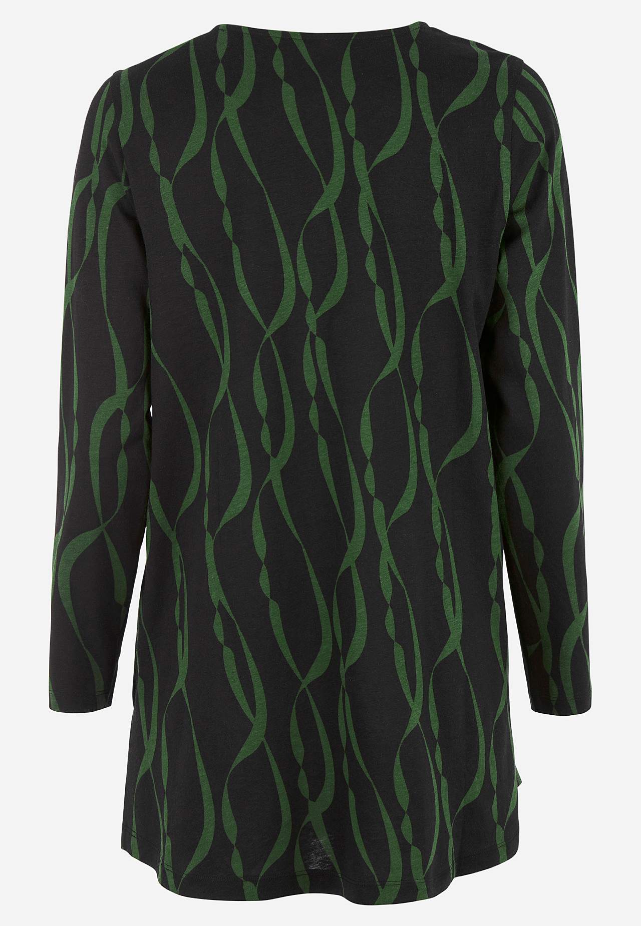 Gemusterte Jersey-Tunika mit Taschen